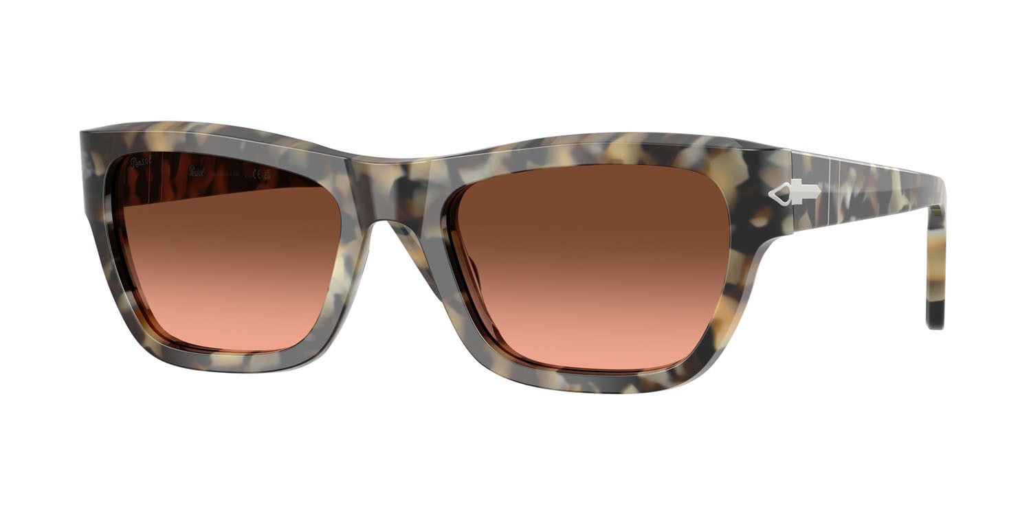 Occhiali da sole Persol PO 0091S (1071A5) colore tartarugato marrone forma farfalla lenti rosa sfumato marrone