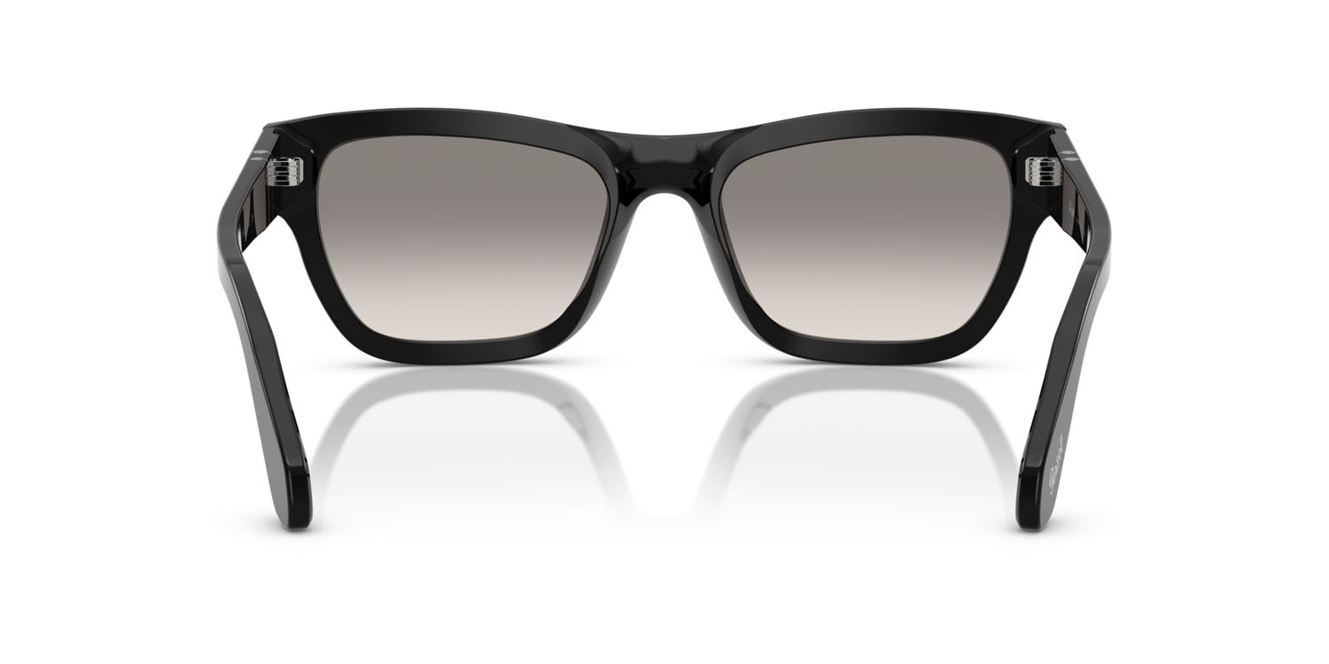 Occhiali da sole Persol PO 0091S (95/32) colore nero forma farfalla lenti trasparente sfumato grigio