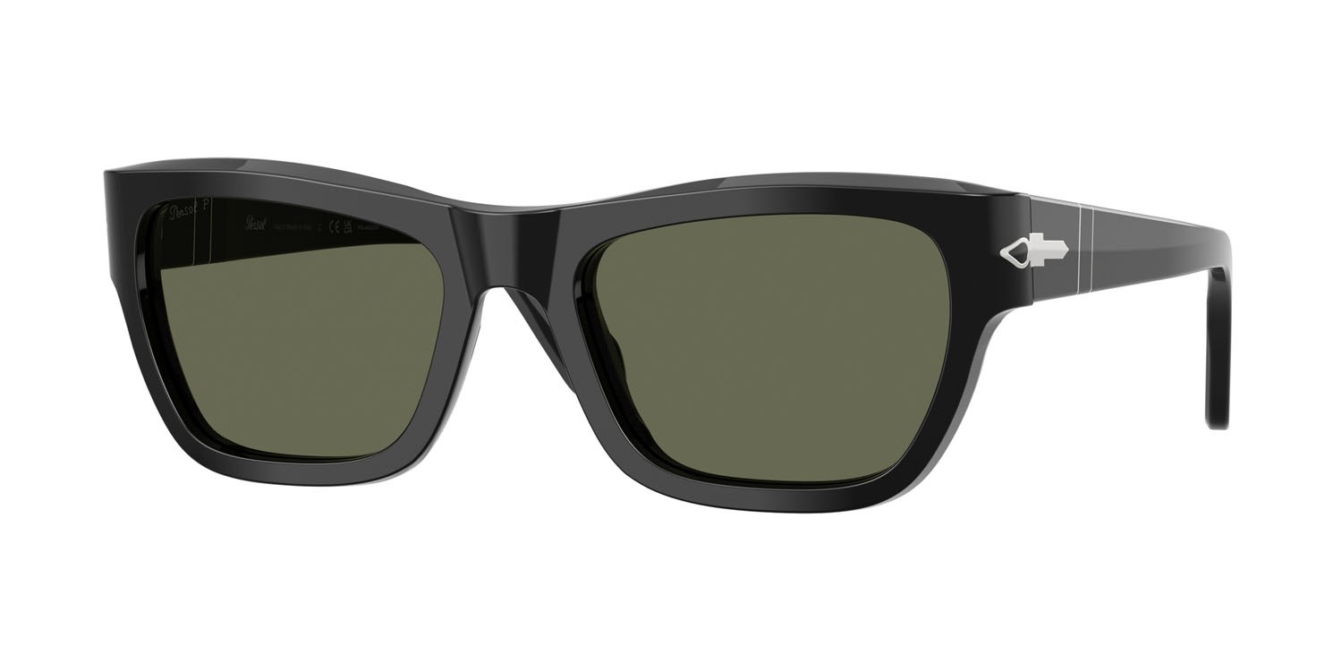 Occhiali da sole Persol PO 0091S (95/58) colore nero forma farfalla lenti polar verde