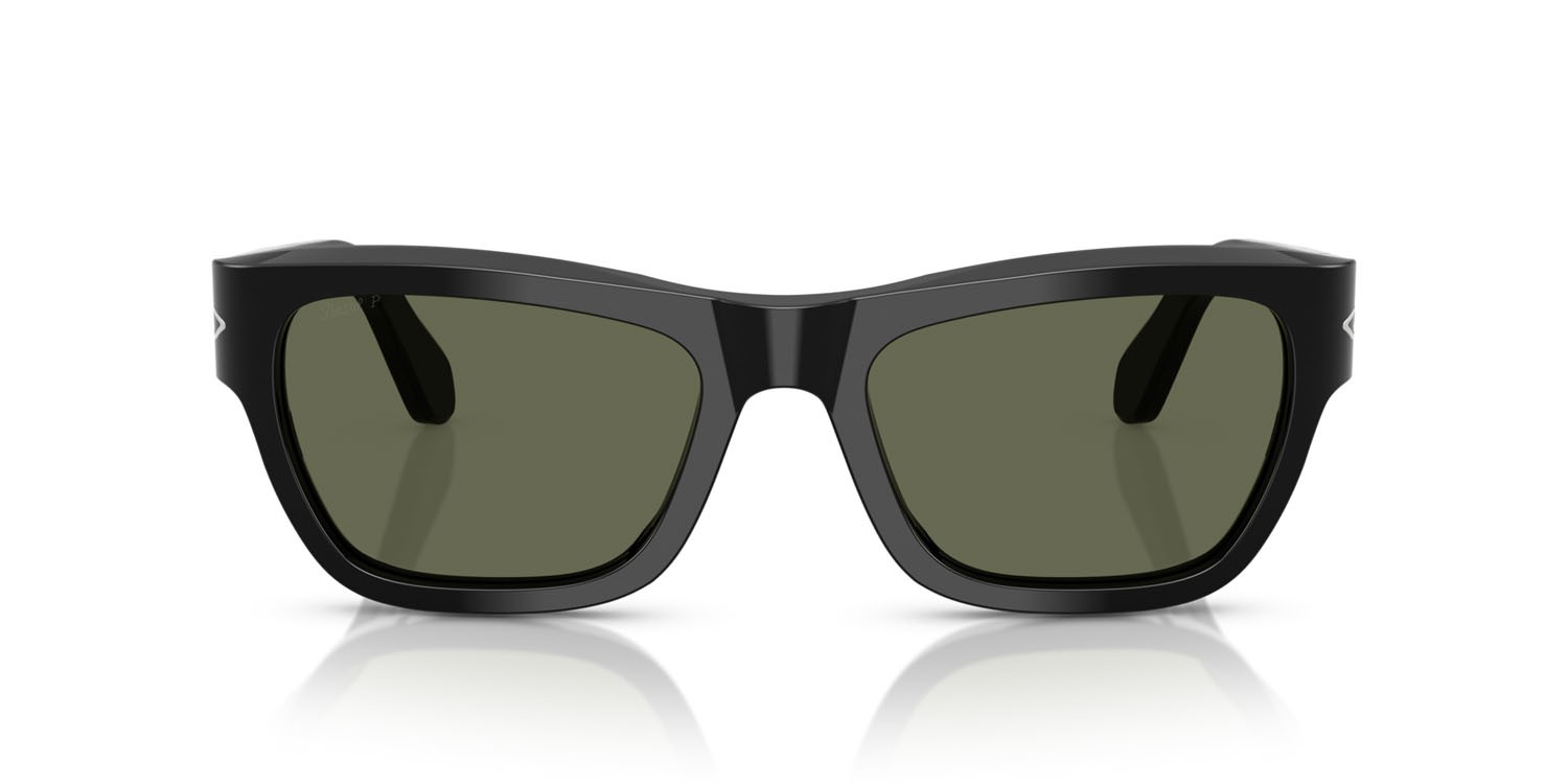Occhiali da sole Persol PO 0091S (95/58) colore nero forma farfalla lenti polar verde