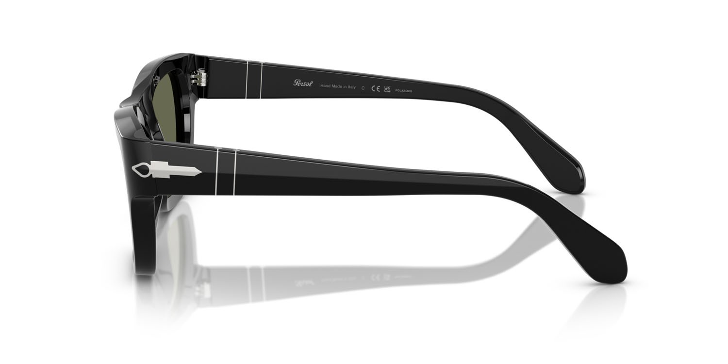 Occhiali da sole Persol PO 0091S (95/58) colore nero forma farfalla lenti polar verde