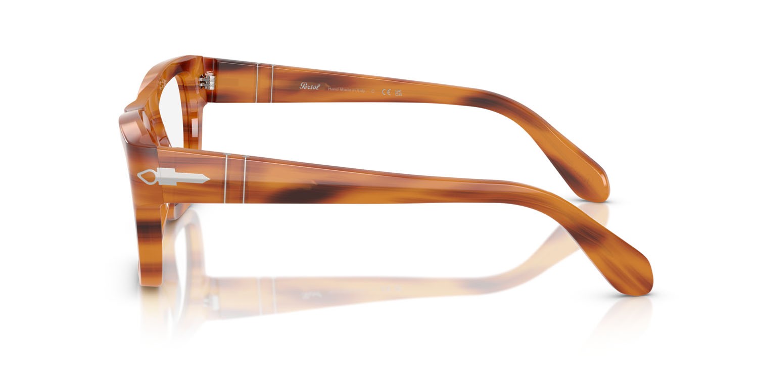 Eyeglasses Persol PO 0091V (960) color striato marrone shape square lenses lente demo