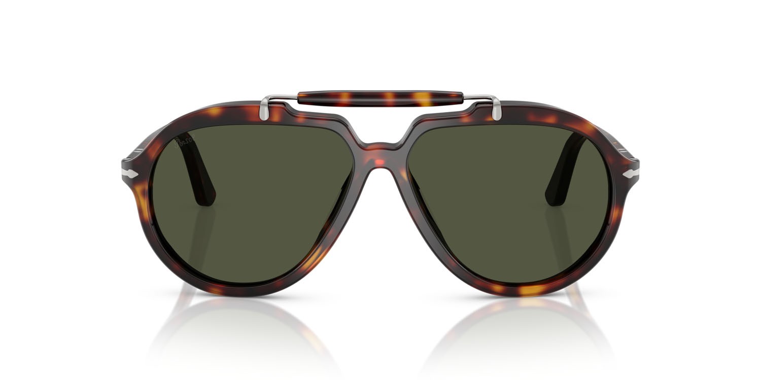 Sunglasses Persol Senna Series PO 0202S (24/31) color havana shape square lenses verde