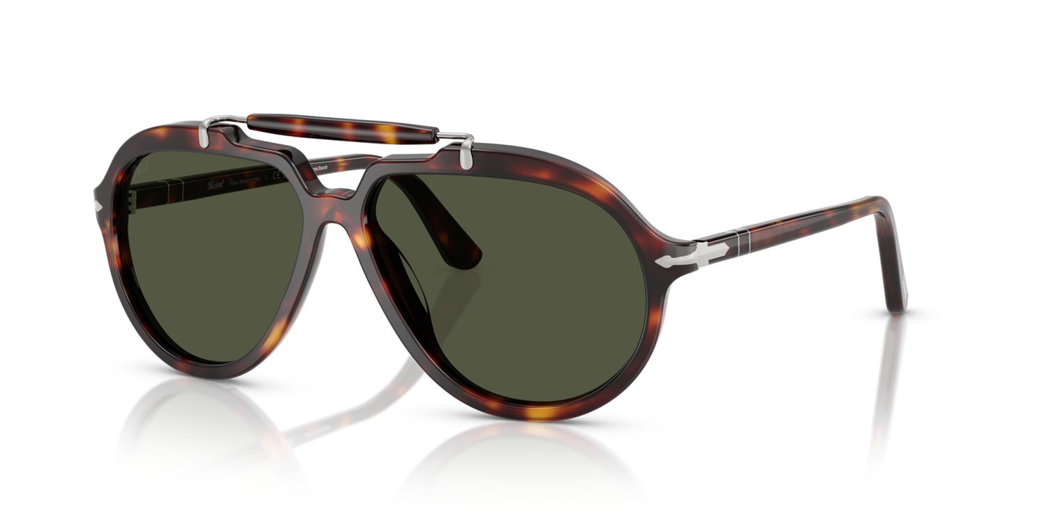Sunglasses Persol Senna Series PO 0202S (24/31) color havana shape square lenses verde