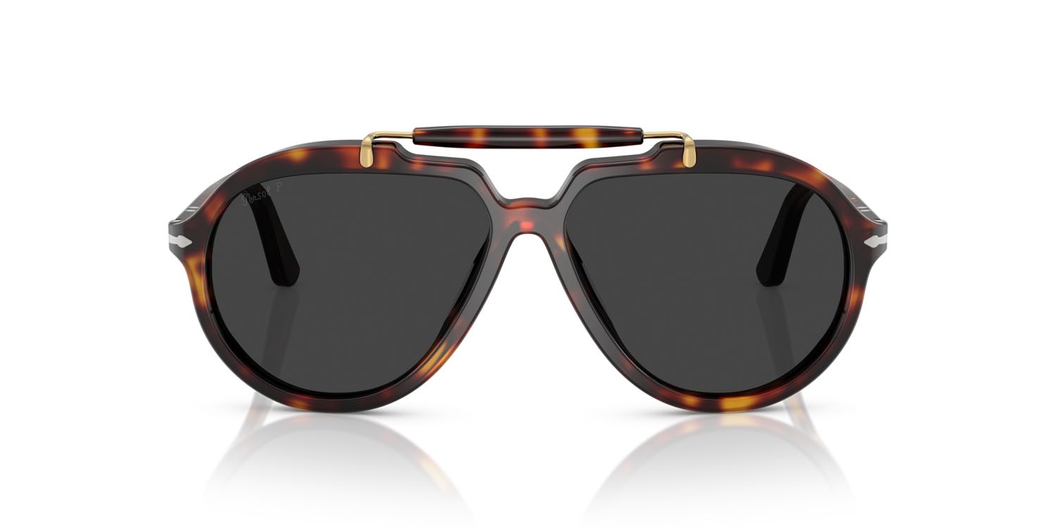 Occhiali da sole Persol Senna Series PO 0202S (24/48) colore havana forma quadrato lenti polar nera