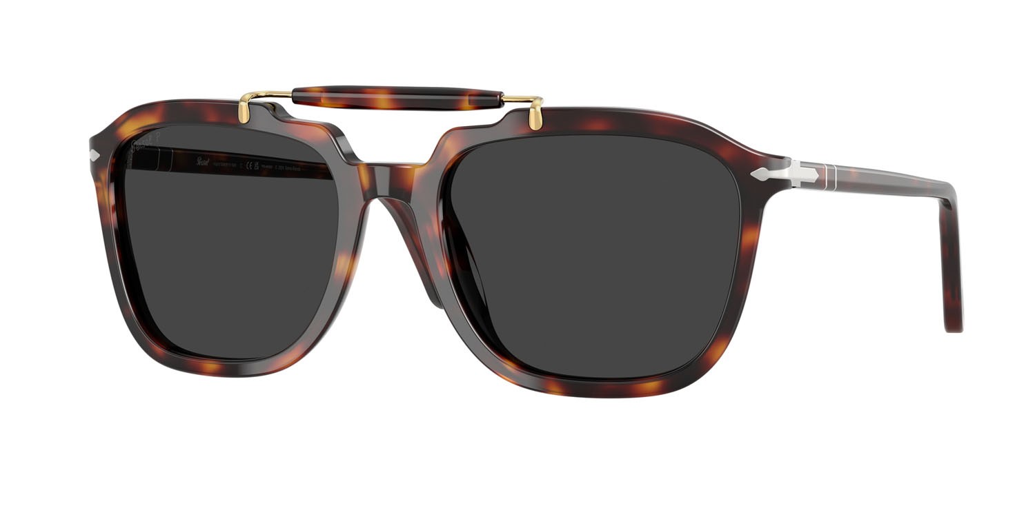 Occhiali da sole Persol Senna Series PO 0203S (24/48) colore havana forma quadrato lenti polar nera