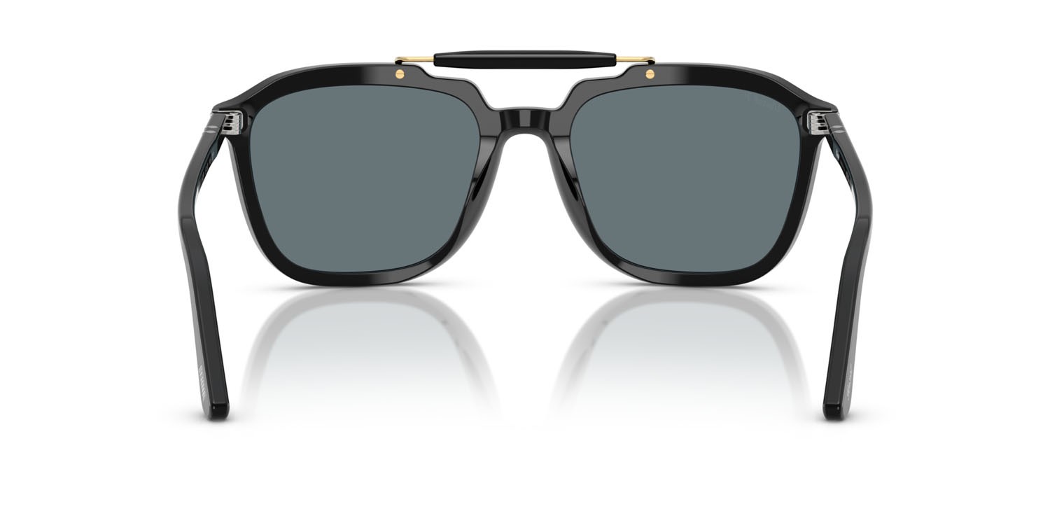 Occhiali da sole Persol Senna Series PO 0203S (95/3R) colore nero forma quadrato lenti polarizzata blu scuro