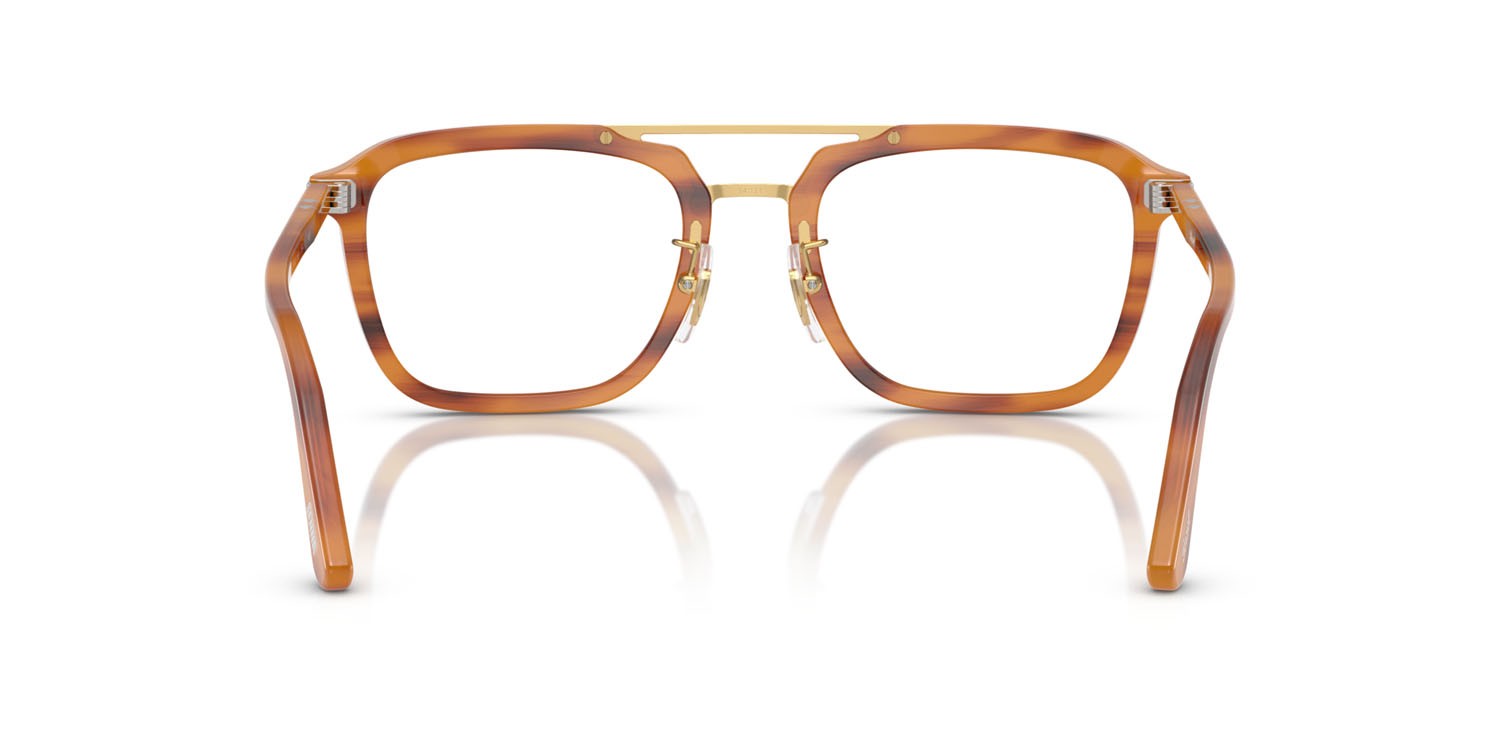Occhiali da vista Persol Senna Series PO 0204V (960) colore striato marrone forma quadrato lenti lente demo