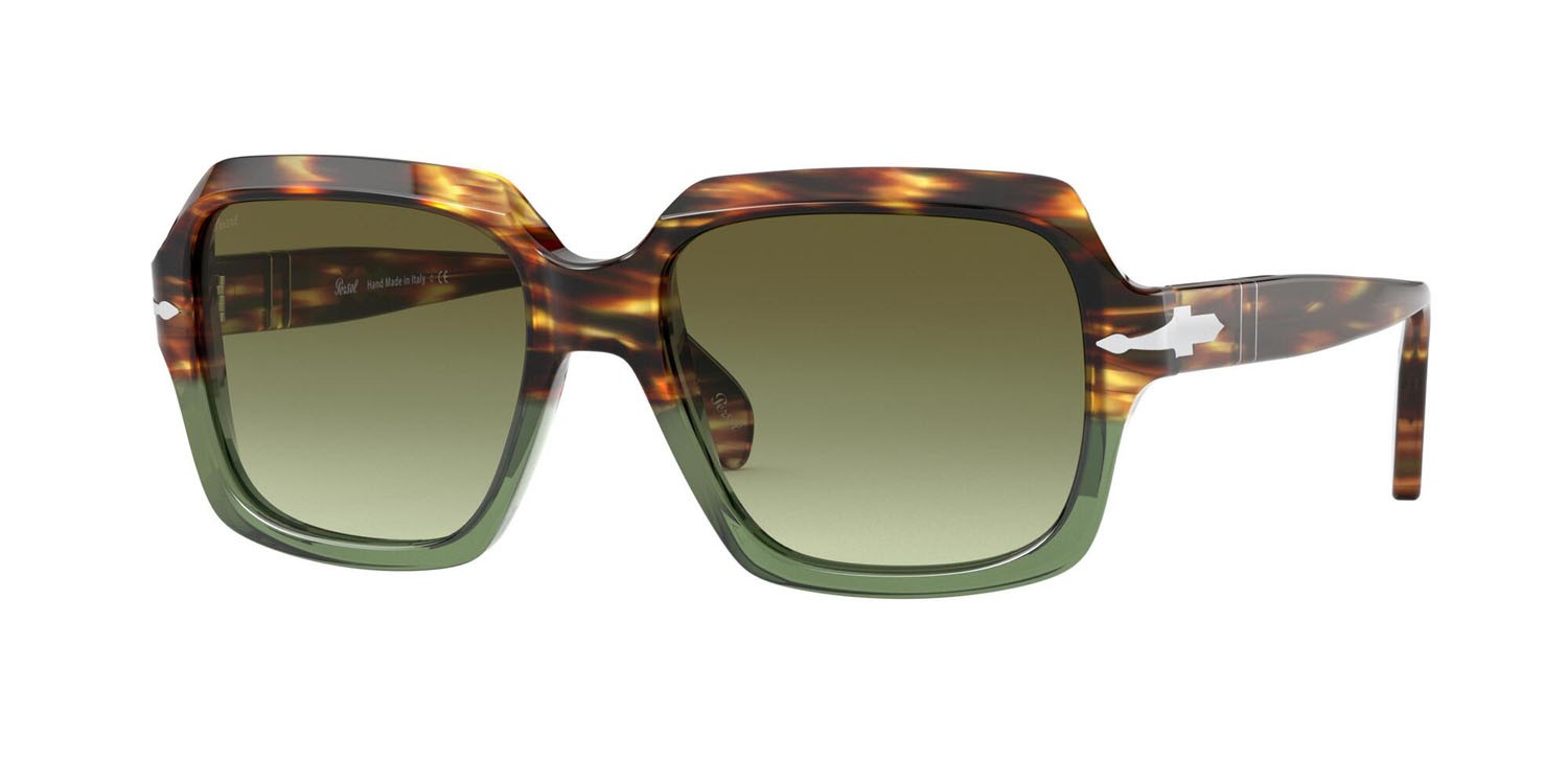 Sonnenbrillen Persol PO 0581S (1122A6) farbe tartarugato marrone-verde trasparente form quadratisch gläser verde sfumato