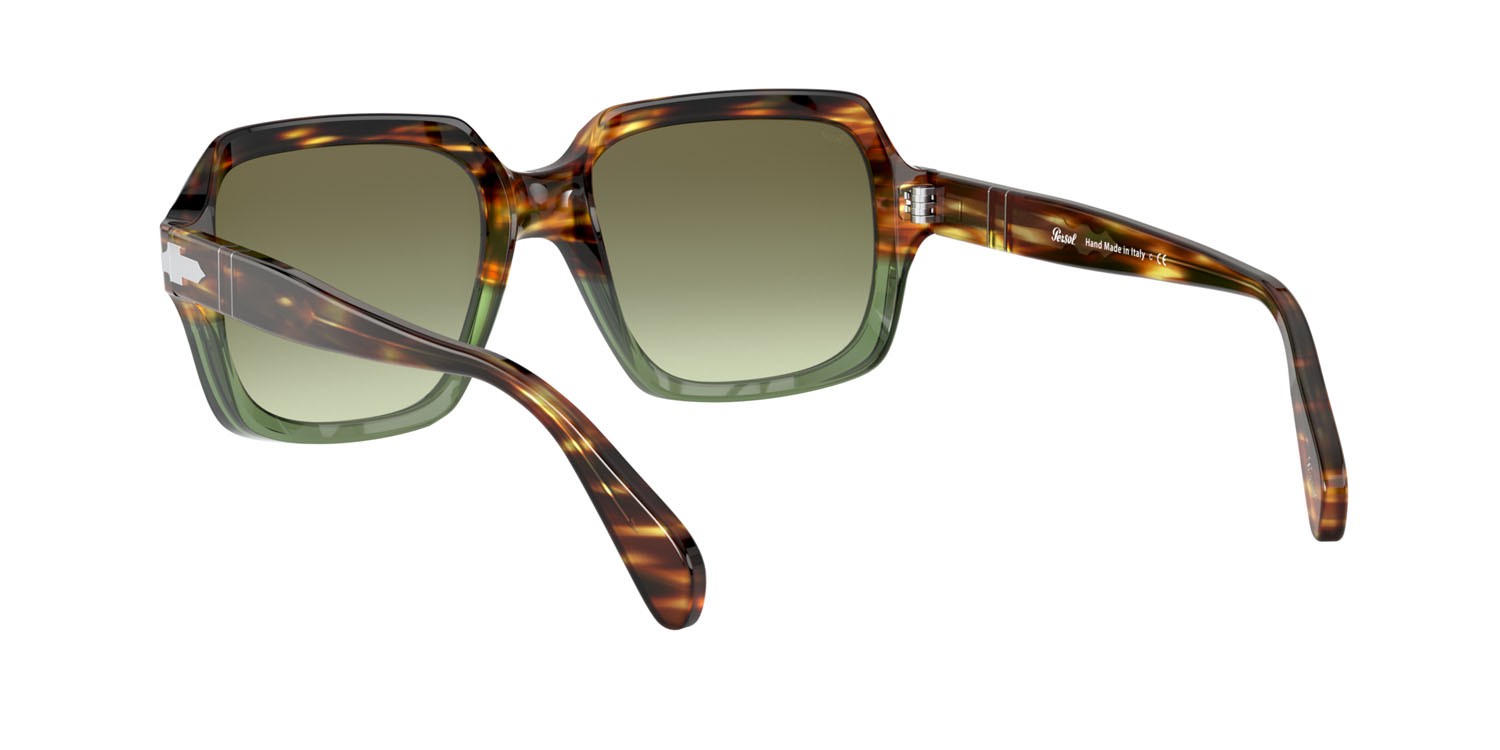 Sonnenbrillen Persol PO 0581S (1122A6) farbe tartarugato marrone-verde trasparente form quadratisch gläser verde sfumato