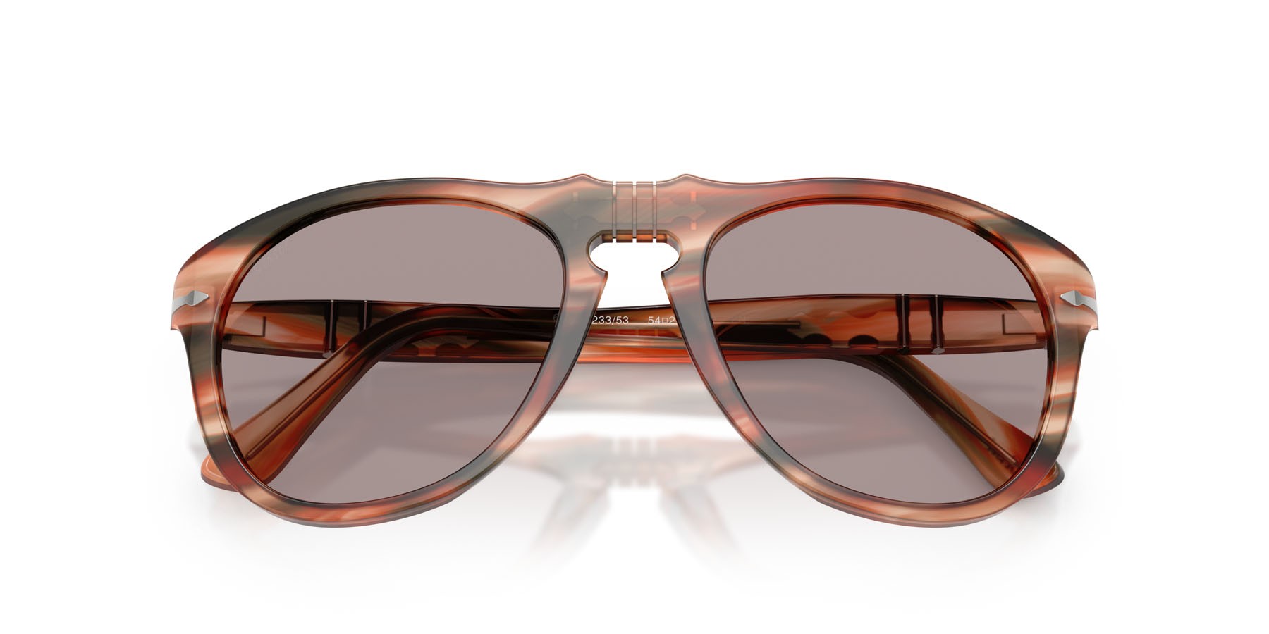 Occhiali da sole Persol PO 0649 (123353) colore striped red & green forma aviator lenti viola