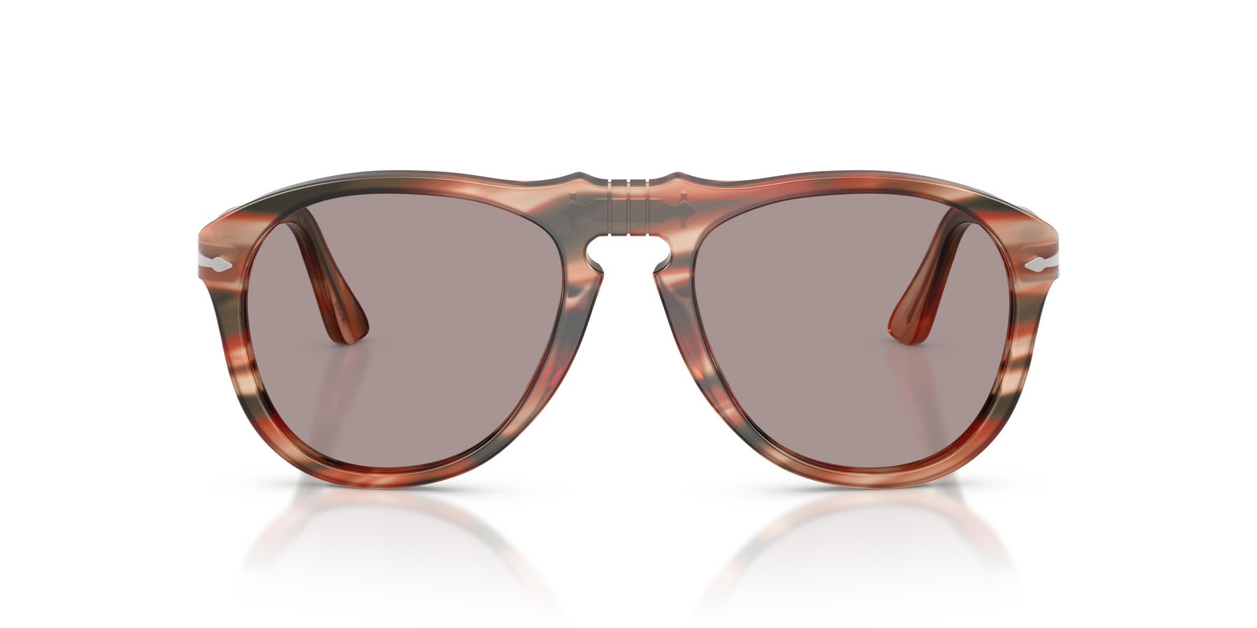Occhiali da sole Persol PO 0649 (123353) colore striped red & green forma aviator lenti viola