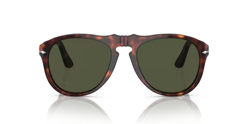 Occhiali da sole Persol PO 0649 (24/31) colore havana forma aviator lenti crystal green