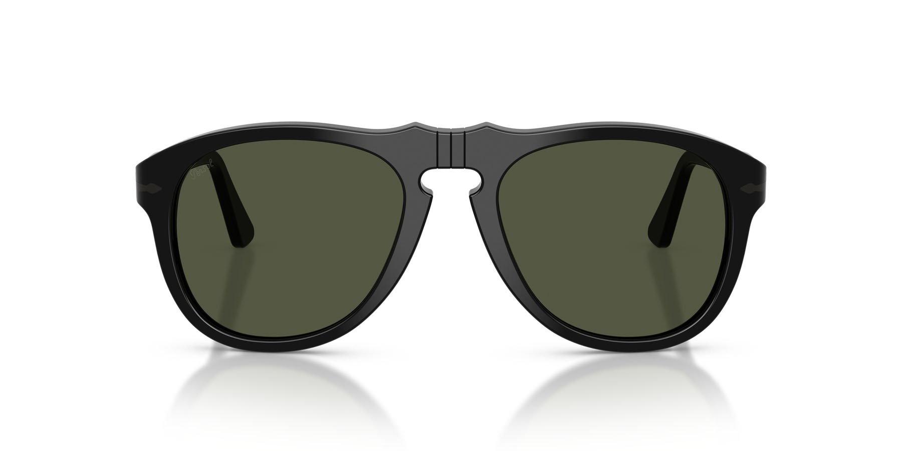 Occhiali da sole Persol PO 0649NE (95/31) colore nero forma aviator lenti verde