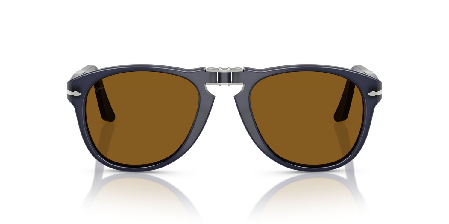 Occhiali da sole Persol Folding PO 0714 (121733) colore blu notte perlaceo forma aviator lenti marrone