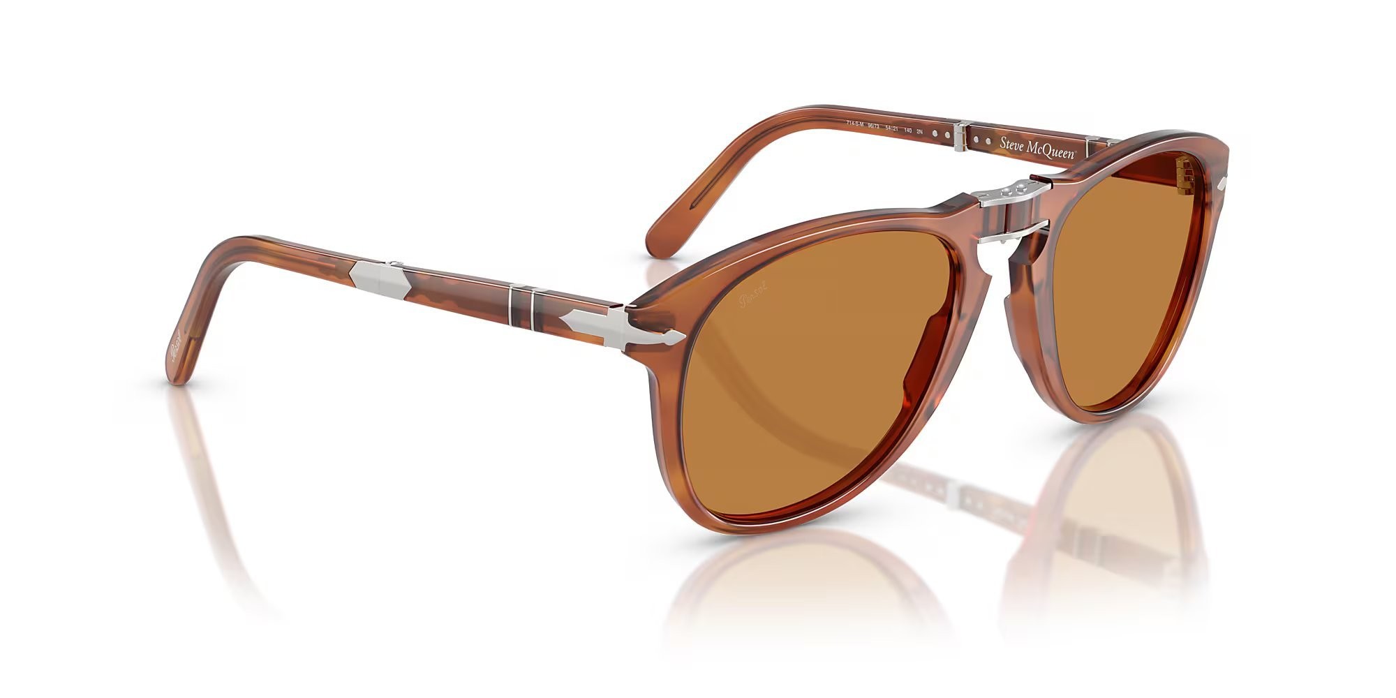 Occhiali da sole Persol Steve McQueen PO 0714SM (96/73) colore terra di siena lenti marrone chiaro