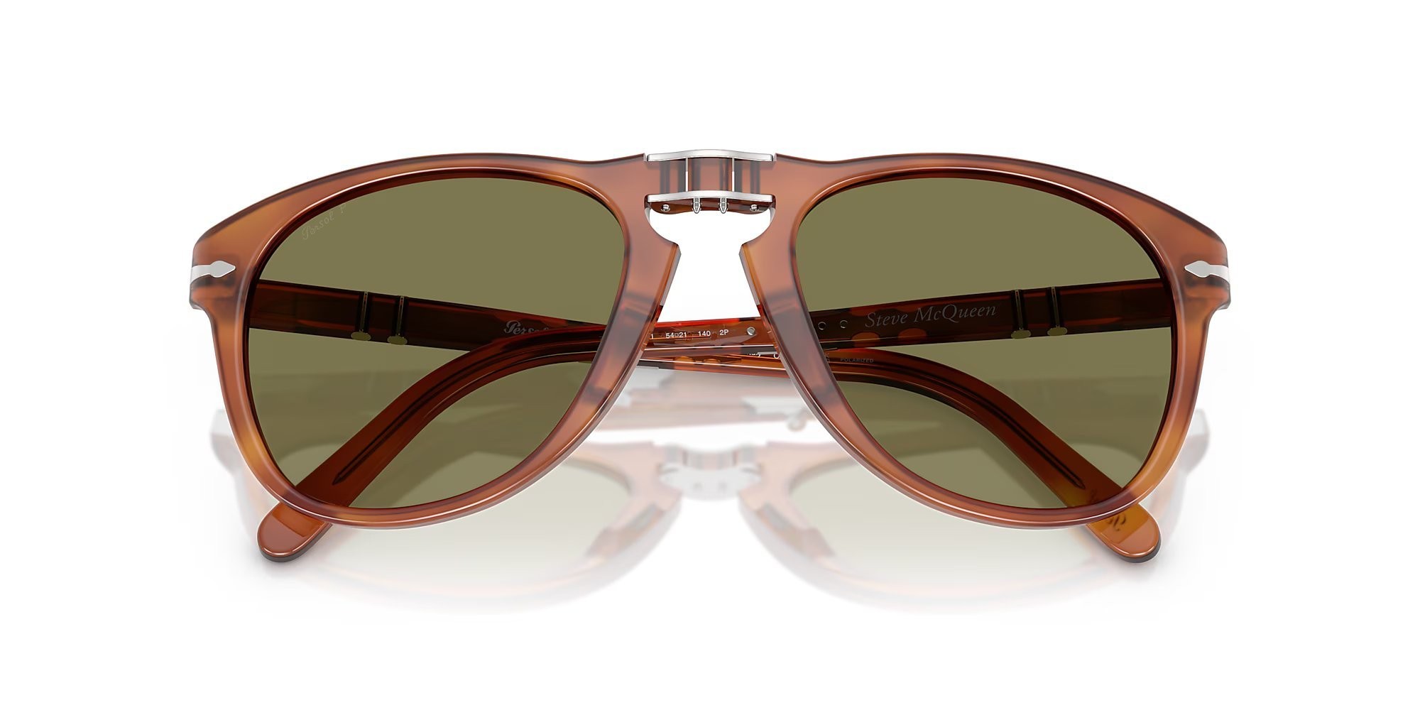 Occhiali da sole Persol Steve McQueen PO 0714SM (96/P1) colore terra di siena lenti polar verde