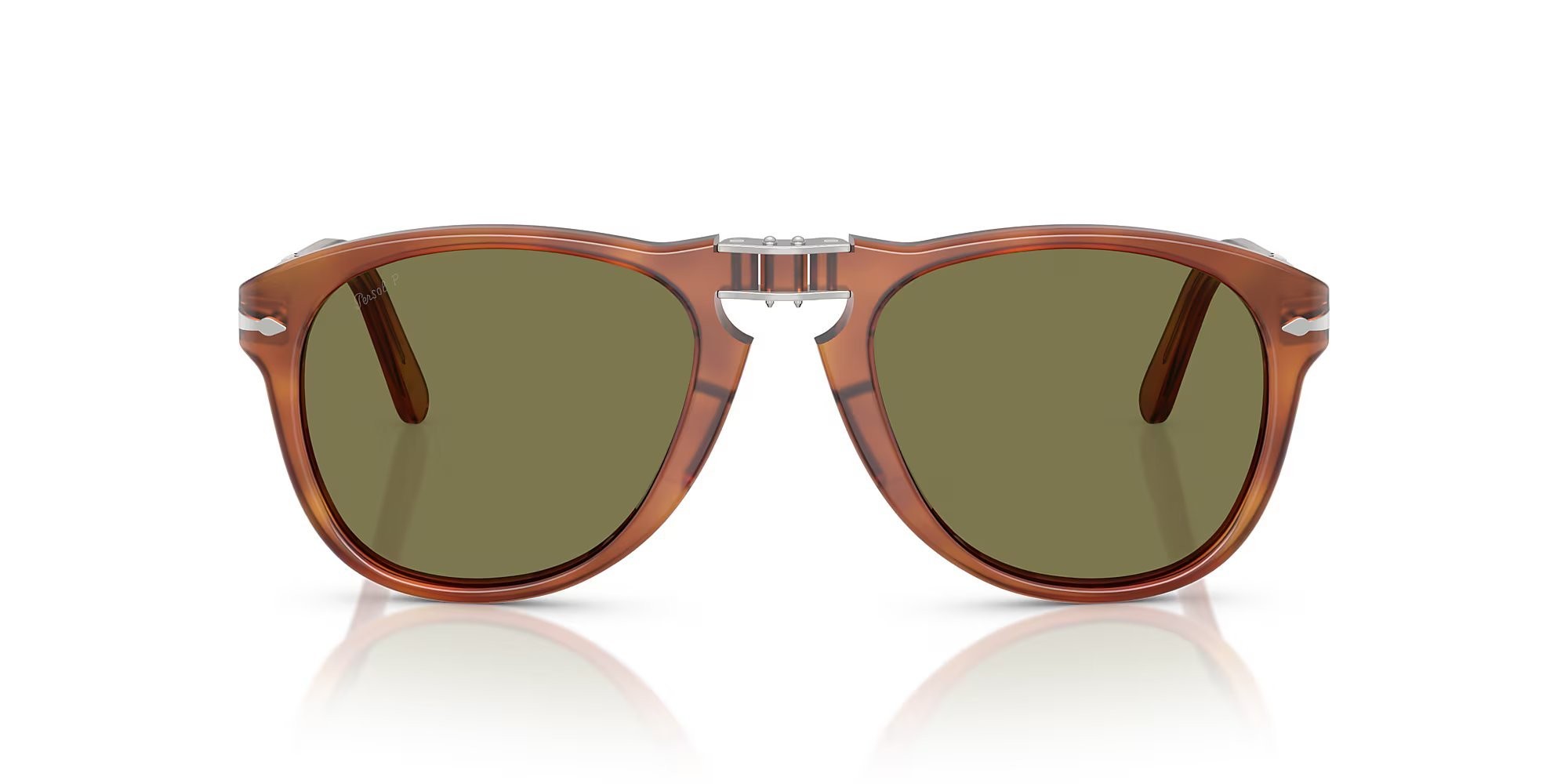 Occhiali da sole Persol Steve McQueen PO 0714SM (96/P1) colore terra di siena lenti polar verde