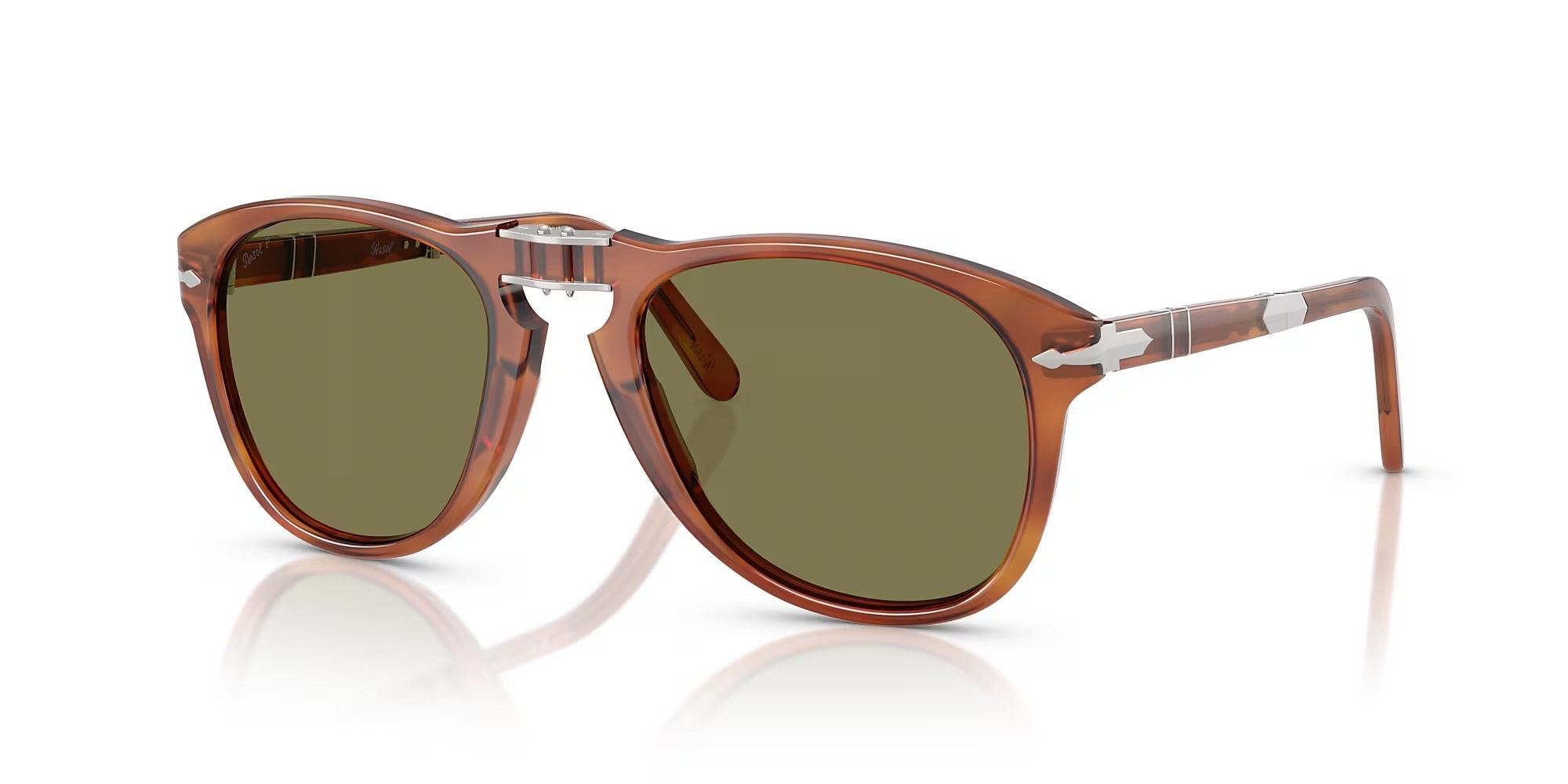 Occhiali da sole Persol Steve McQueen PO 0714SM (96/P1) colore terra di siena lenti polar verde