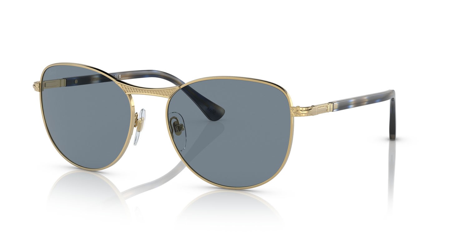 Occhiali da sole Persol PO 1002S (515/56) colore oro forma pantos lenti filtro anti luce blu
