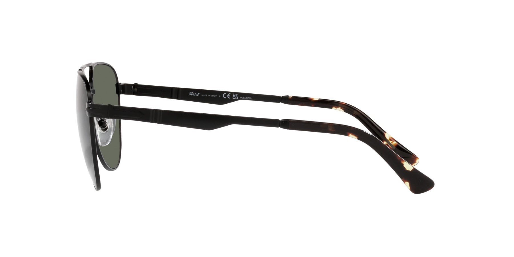 Occhiali da sole Persol PO 1003S (115158) colore nero semi-lucido forma aviator lenti polarized verde