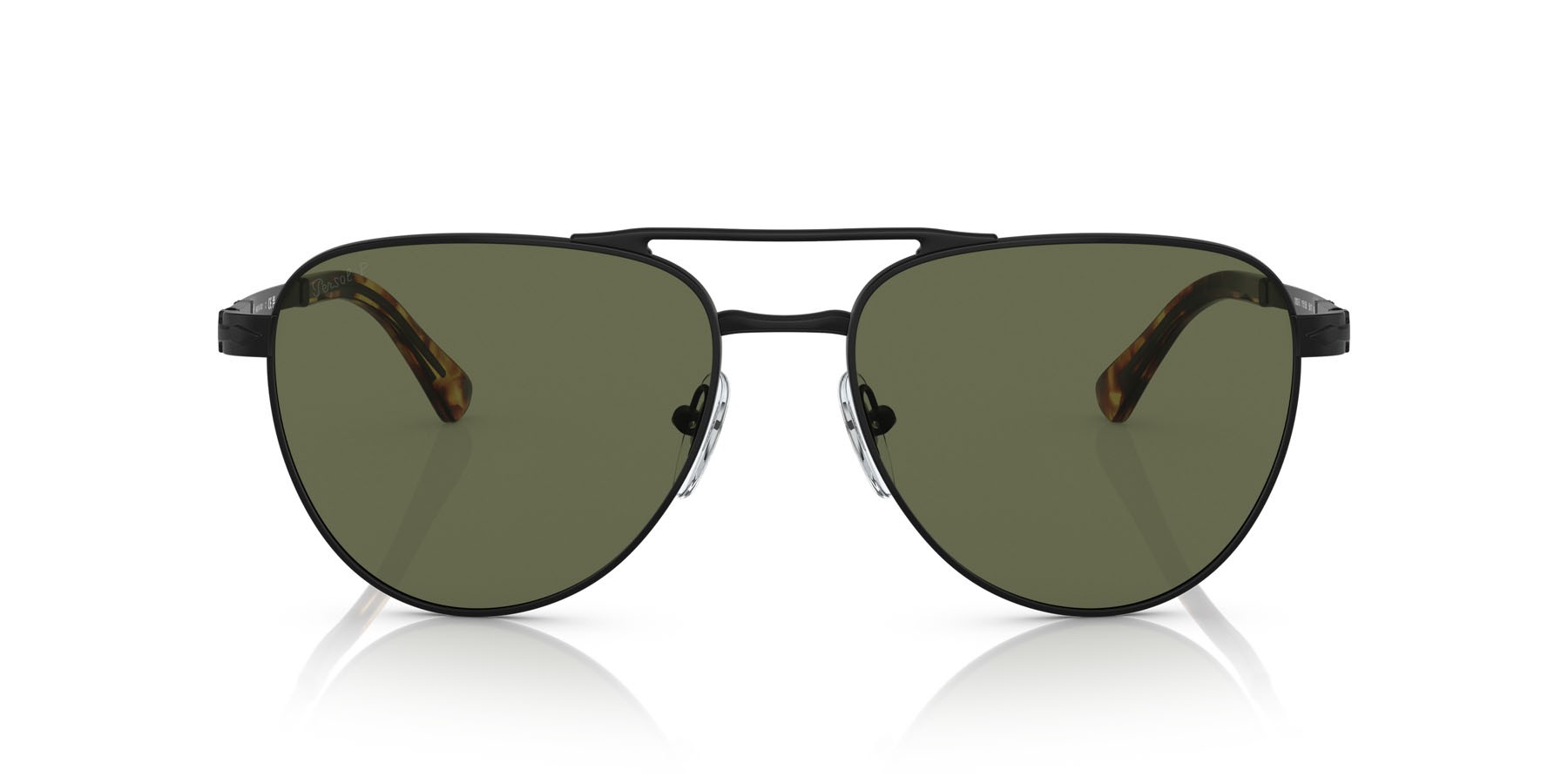 Occhiali da sole Persol PO 1003S (115158) colore nero semi-lucido forma aviator lenti polarized verde