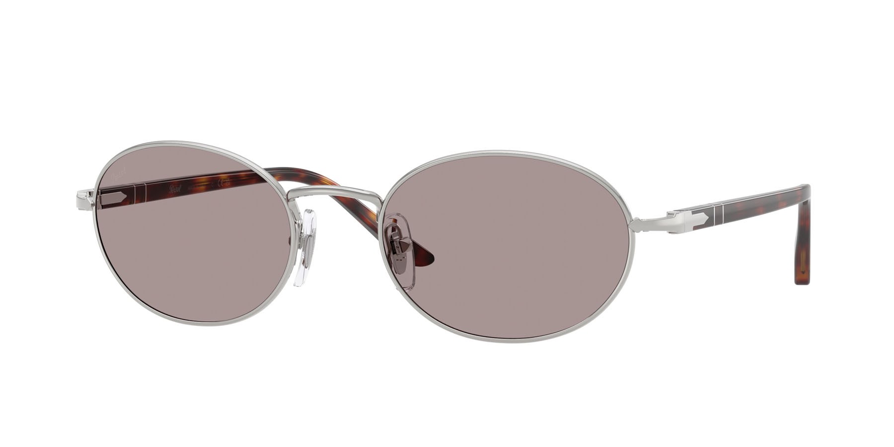Occhiali da sole Persol Ida PO 1018S (102153) colore argento forma ovale lenti viola