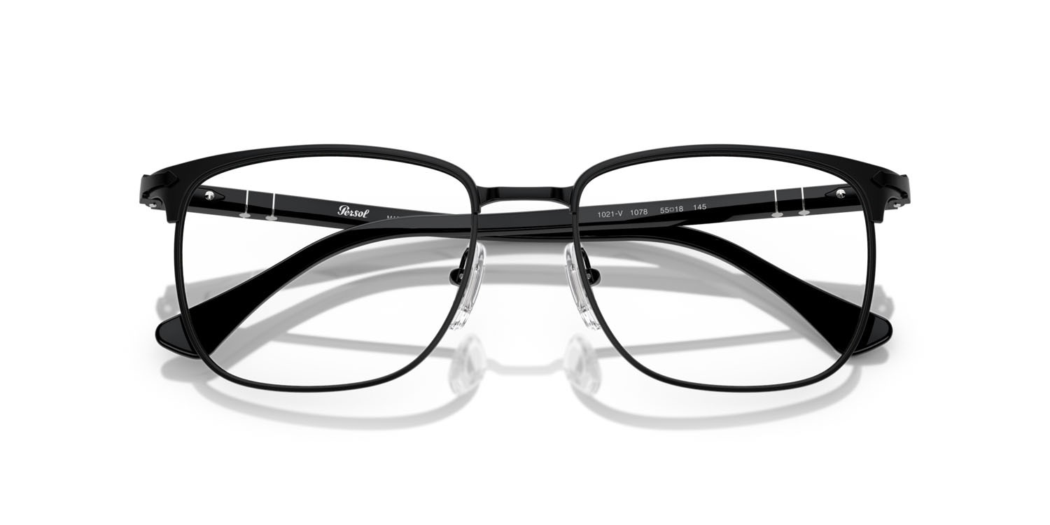 Eyeglasses Persol PO 1021V (1078) color nero shape square lenses lente demo