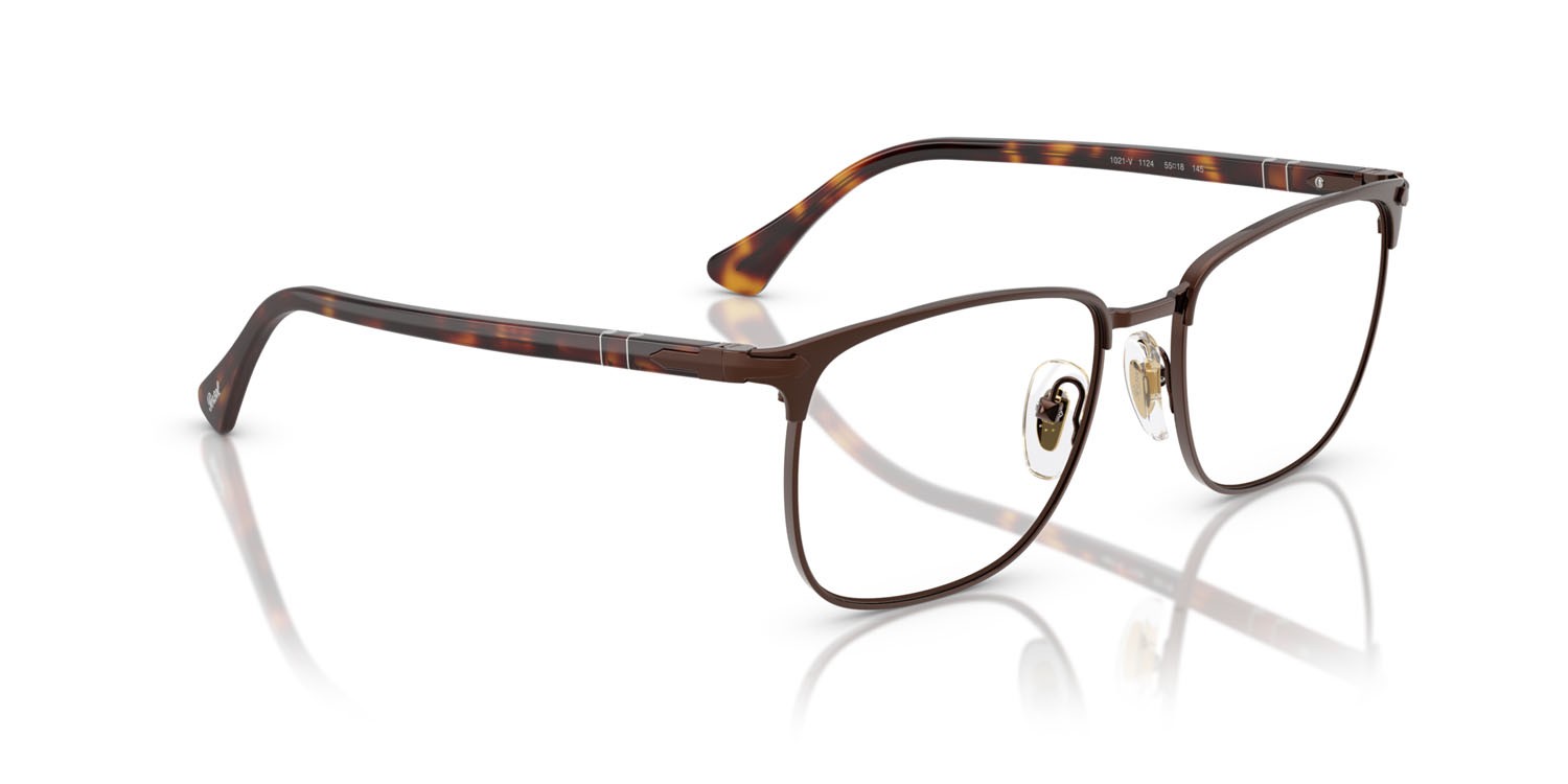 Eyeglasses Persol PO 1021V (1124) color marrone shape square lenses lente demo