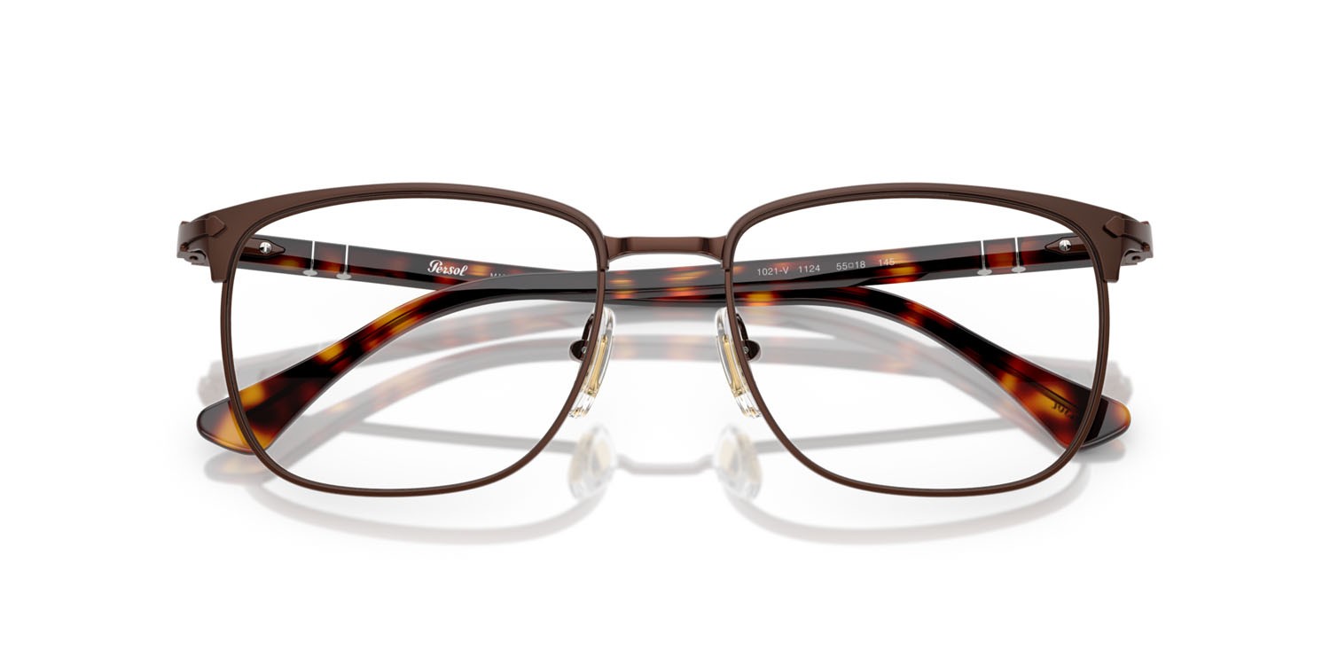Eyeglasses Persol PO 1021V (1124) color marrone shape square lenses lente demo