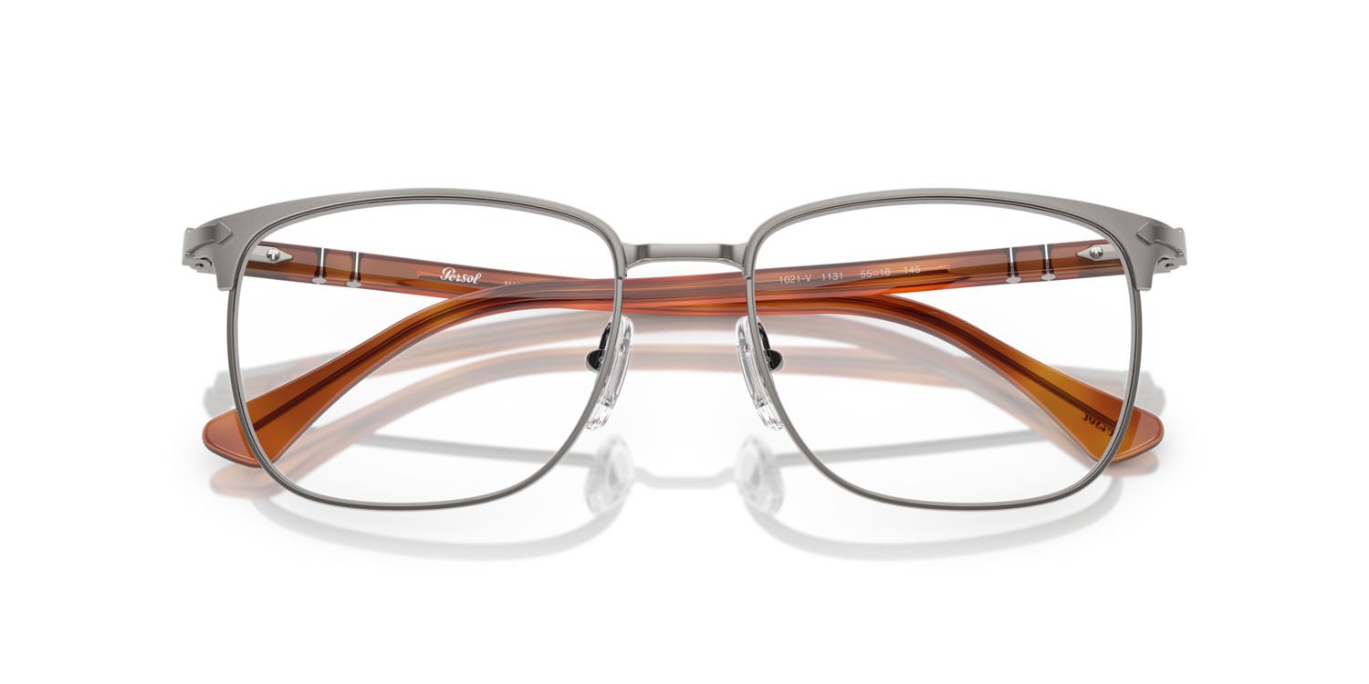 Occhiali da vista Persol PO 1021V (1131) colore gunmetal forma quadrato lenti lente demo