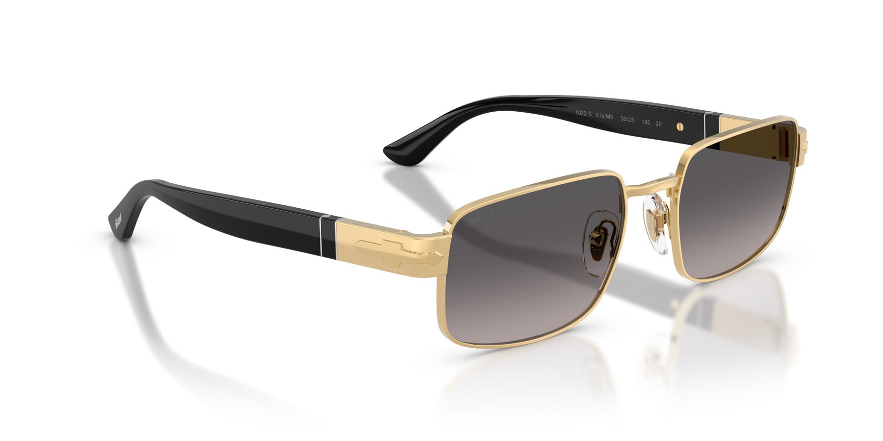 Occhiali da sole Persol PO 1022S (515/M3) colore oro forma quadrato lenti polar grigia sfumata