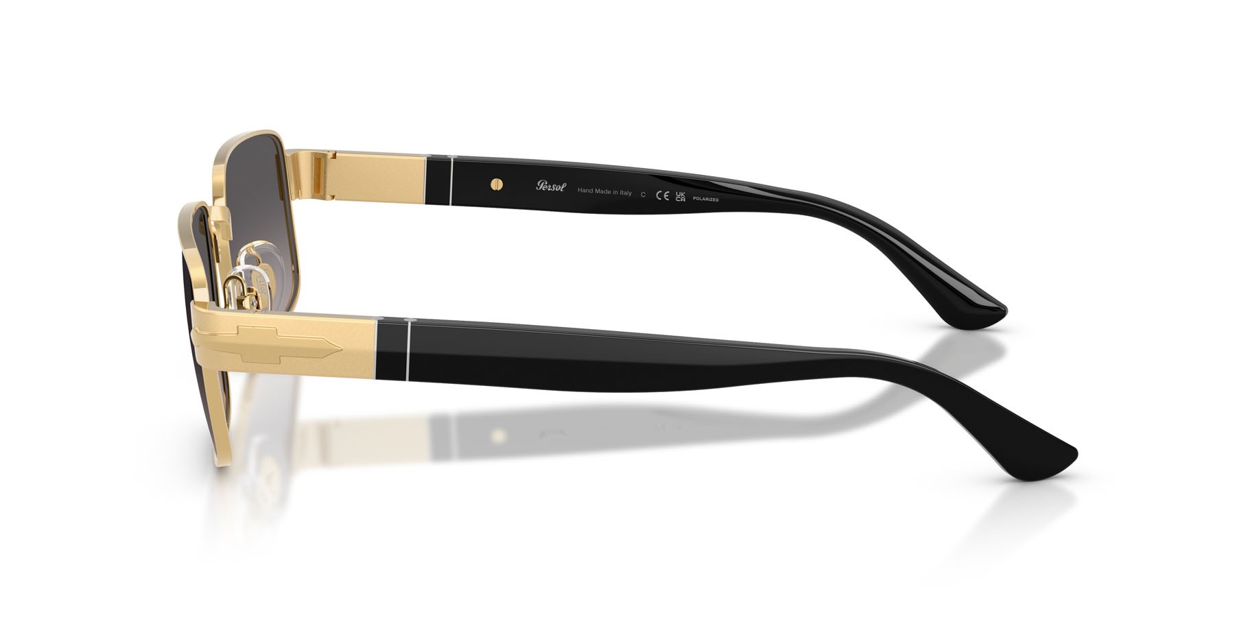 Occhiali da sole Persol PO 1022S (515/M3) colore oro forma quadrato lenti polar grigia sfumata