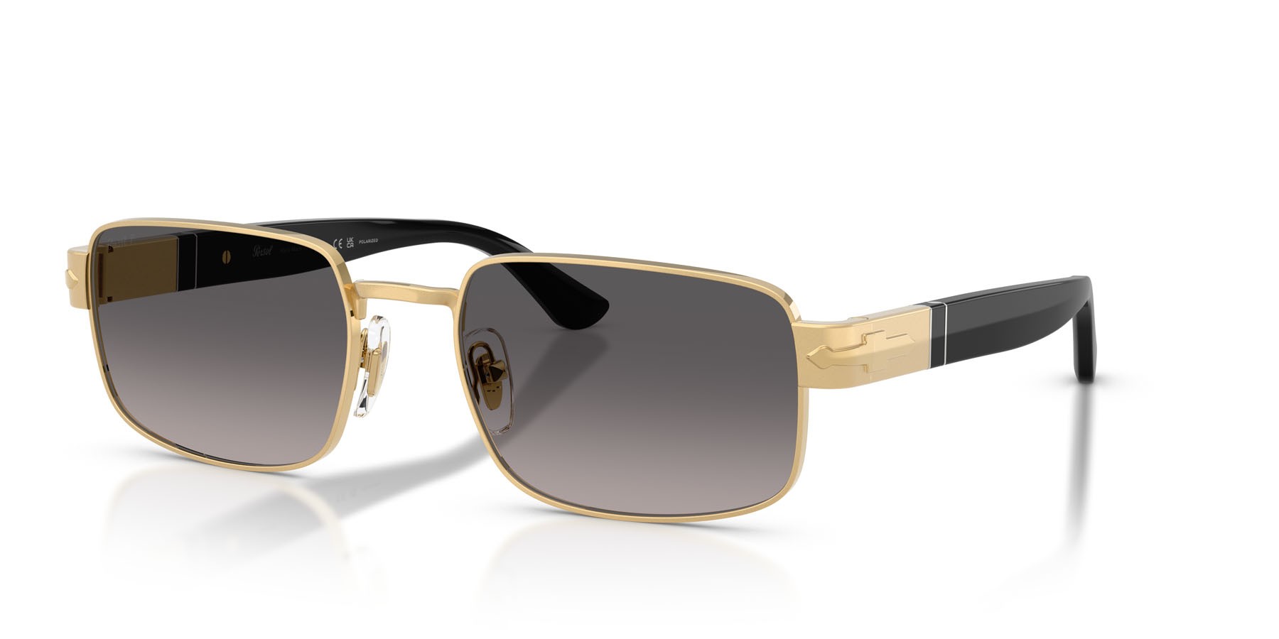 Occhiali da sole Persol PO 1022S (515/M3) colore oro forma quadrato lenti polar grigia sfumata