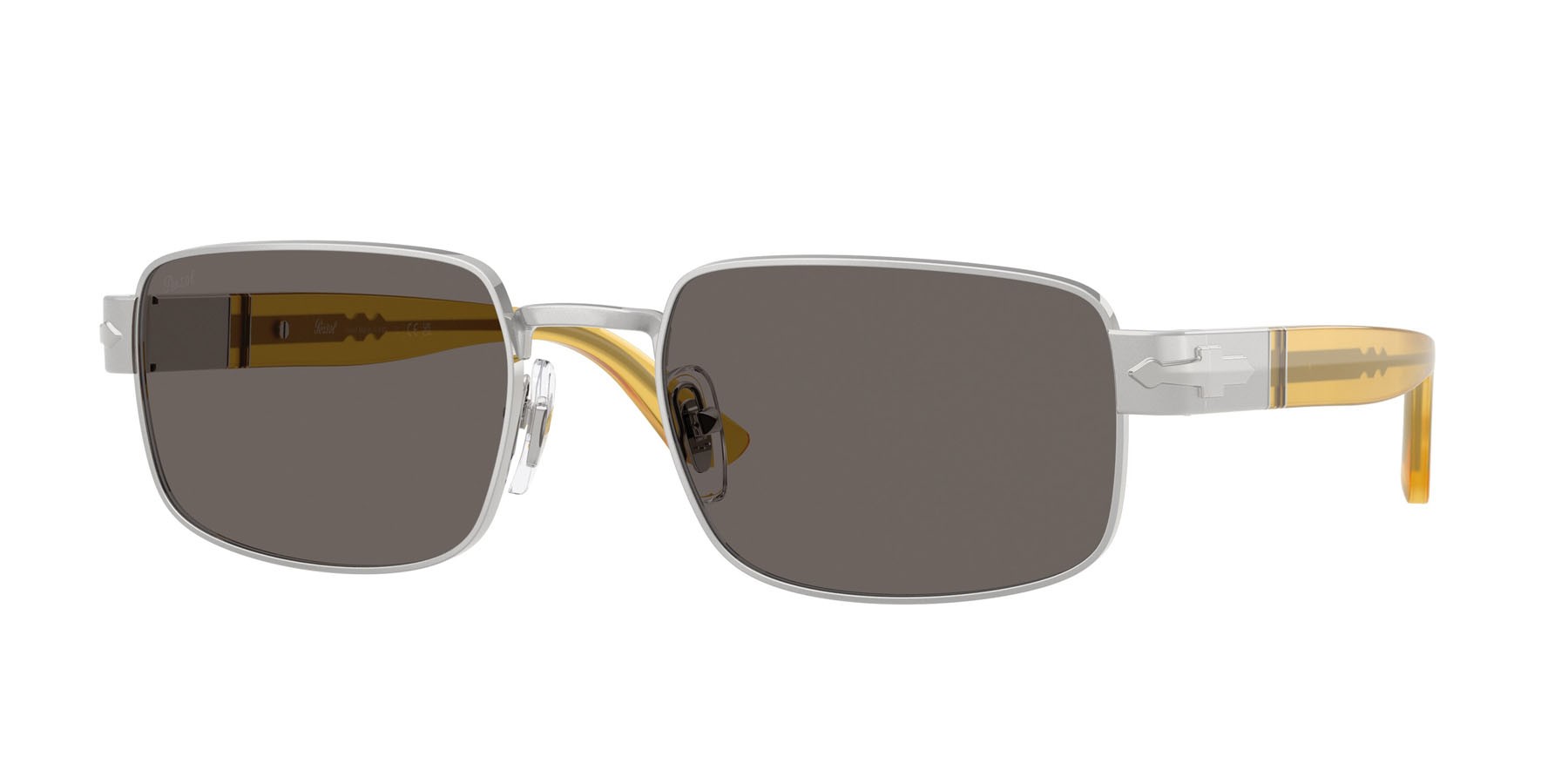 Occhiali da sole Persol PO 1022S (518/B1) colore argento forma quadrato lenti grigio scuro