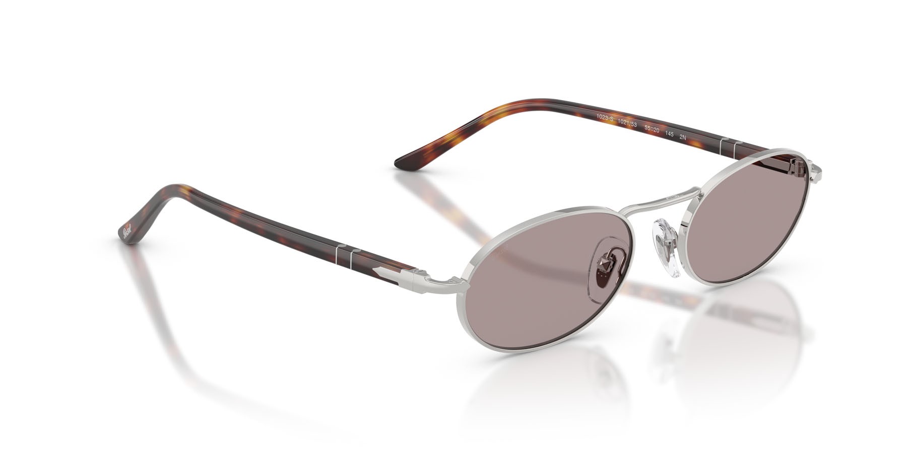 Occhiali da sole Persol PO 1023S (102153) colore argento forma rettangolare lenti viola