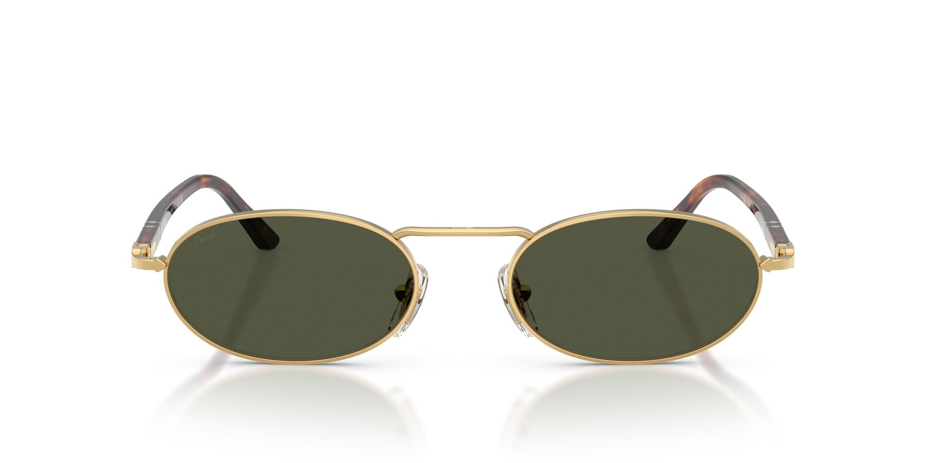 Occhiali da sole Persol PO 1023S (515/31) colore oro forma rettangolare lenti verde