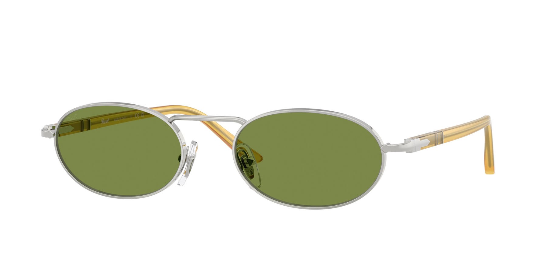 Sunglasses Persol PO 1023S (518/4E) color argento shape rectangle lenses verde