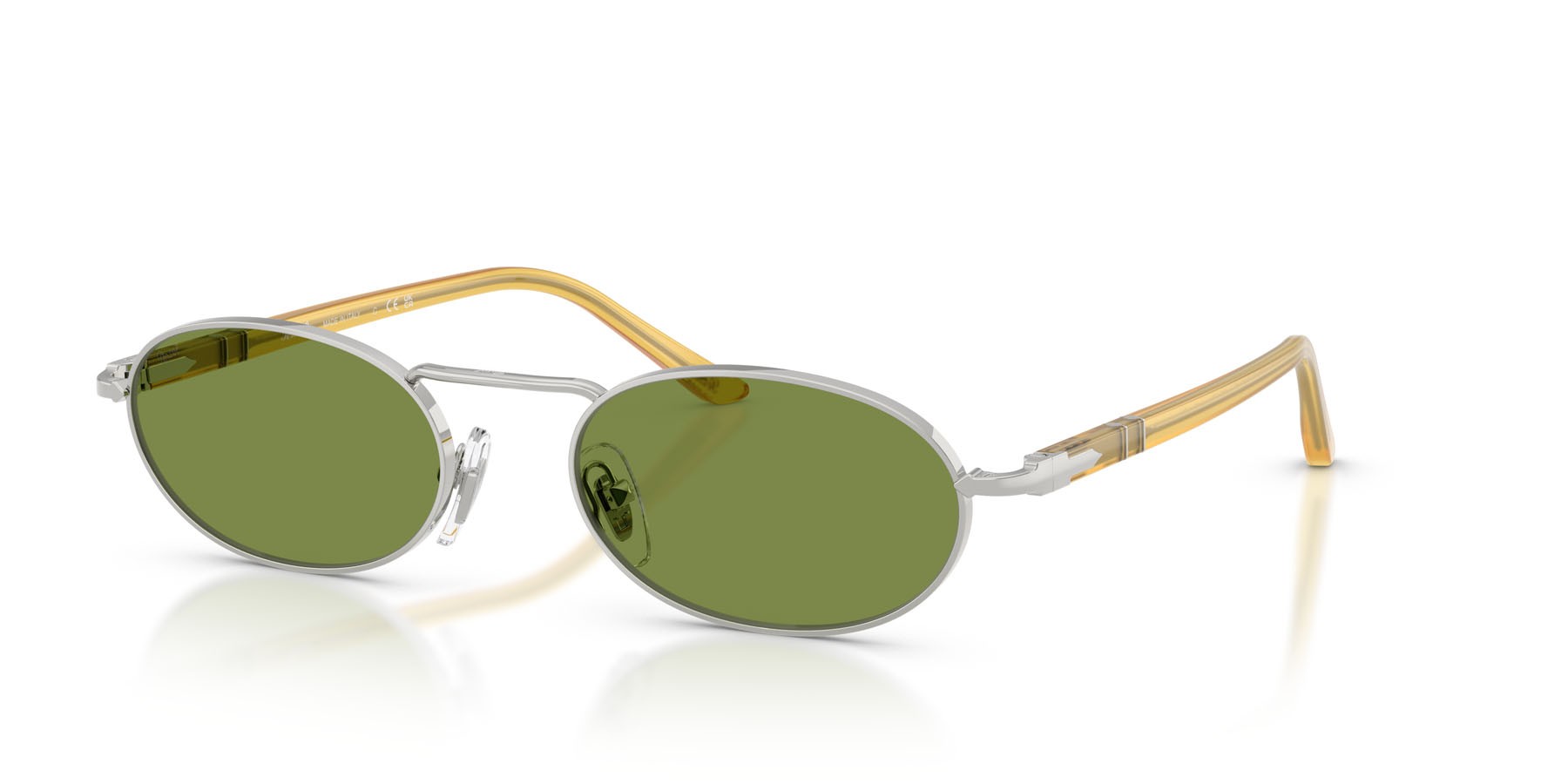 Sunglasses Persol PO 1023S (518/4E) color argento shape rectangle lenses verde