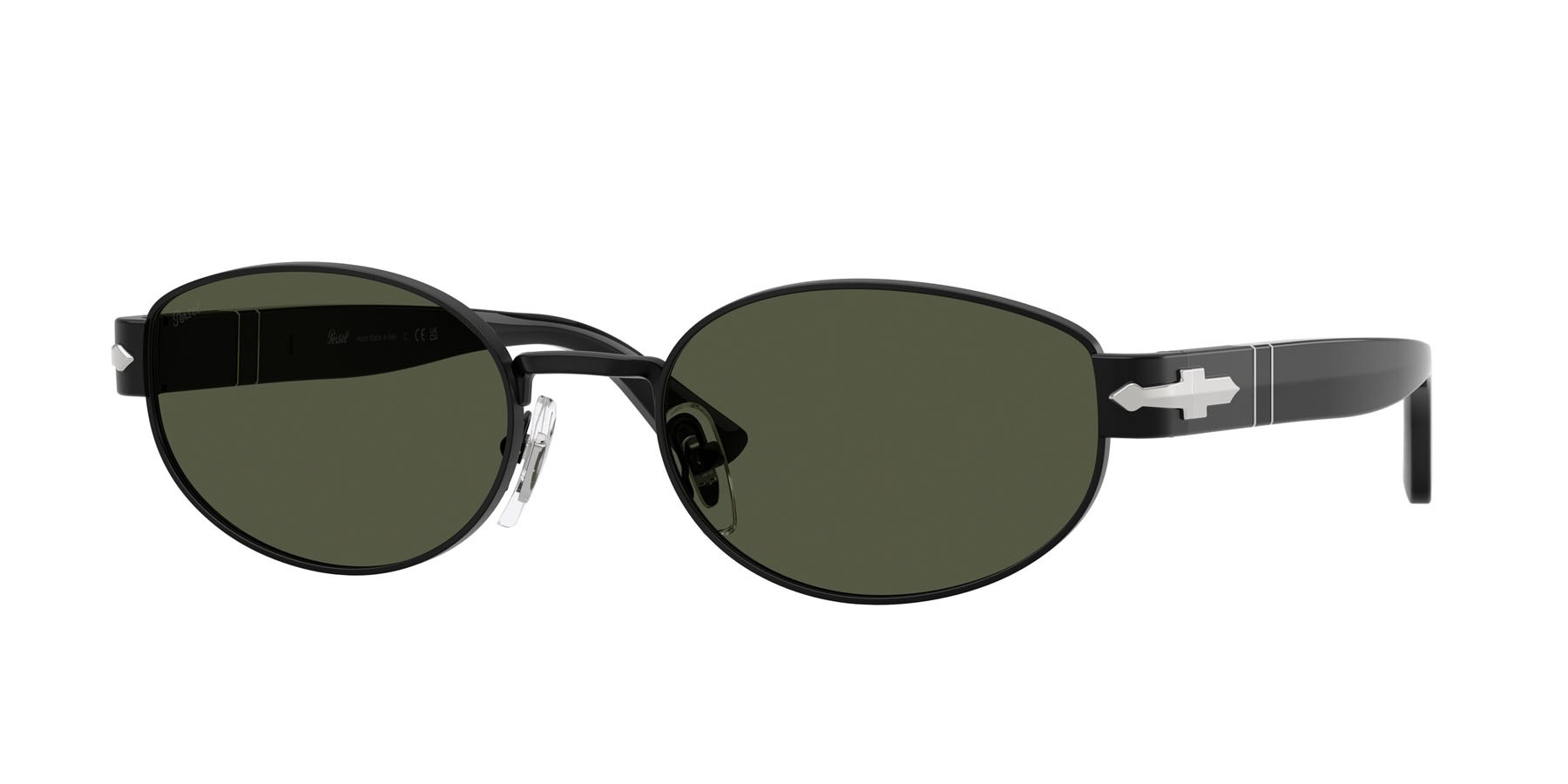 Occhiali da sole Persol PO 1024S (107831) colore nero forma ovale lenti verde
