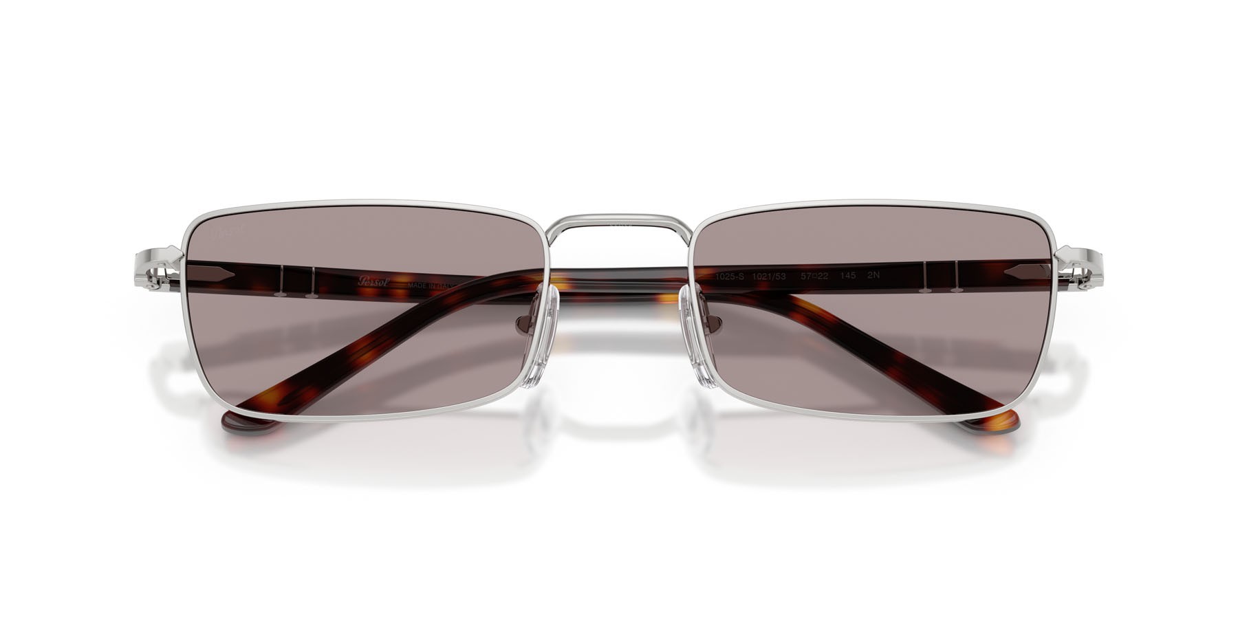 Sunglasses Persol PO 1025S (102153) color argento shape rectangle lenses viola