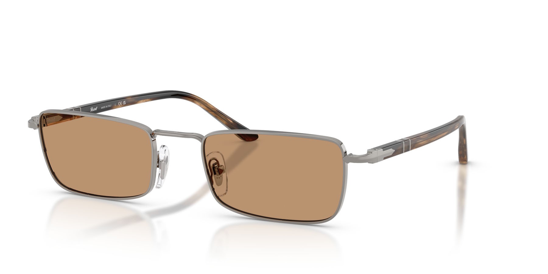 Sunglasses Persol PO 1025S (513/53) color gunmetal shape rectangle lenses marrone