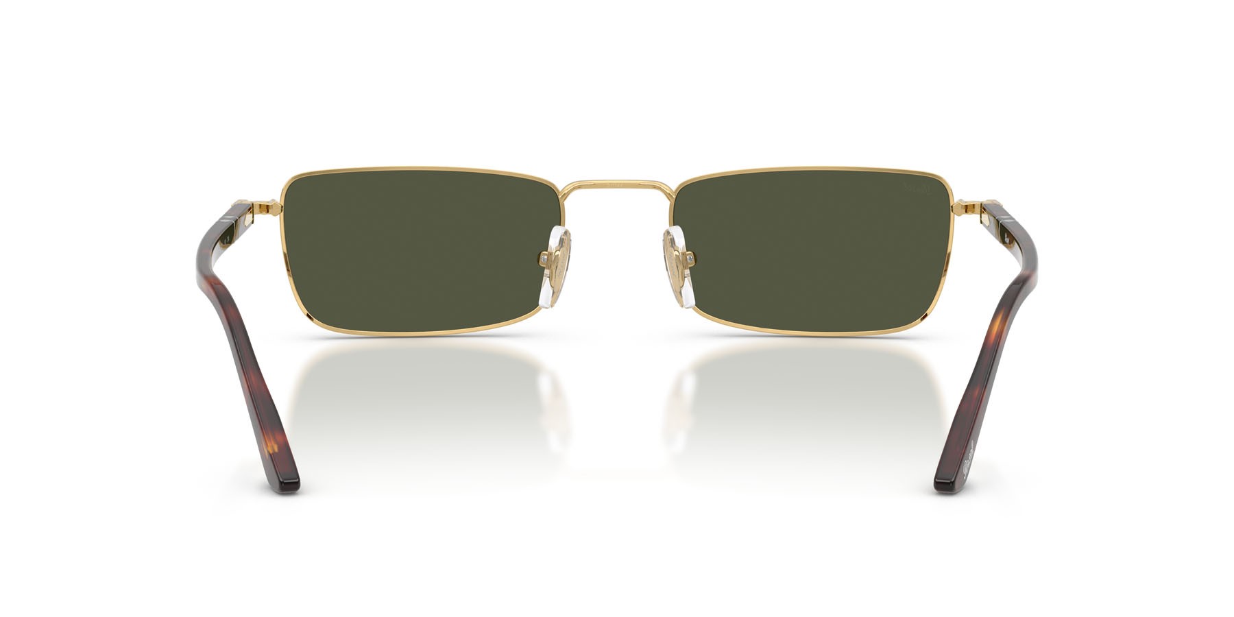 Occhiali da sole Persol PO 1025S (515/31) colore oro forma rettangolare lenti verde