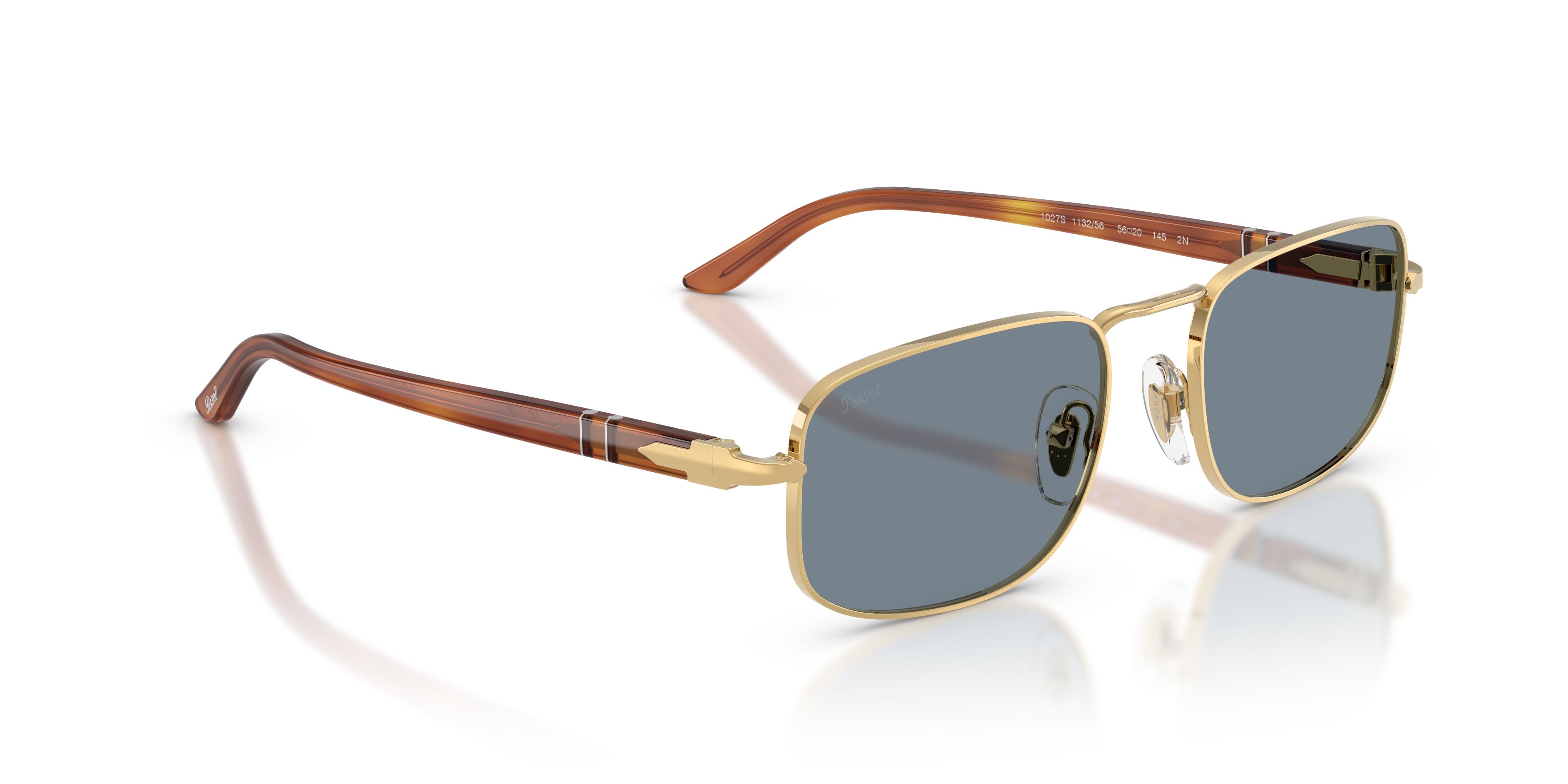 Sunglasses Persol PO 1027S (113256) color oro shape square lenses azzurro