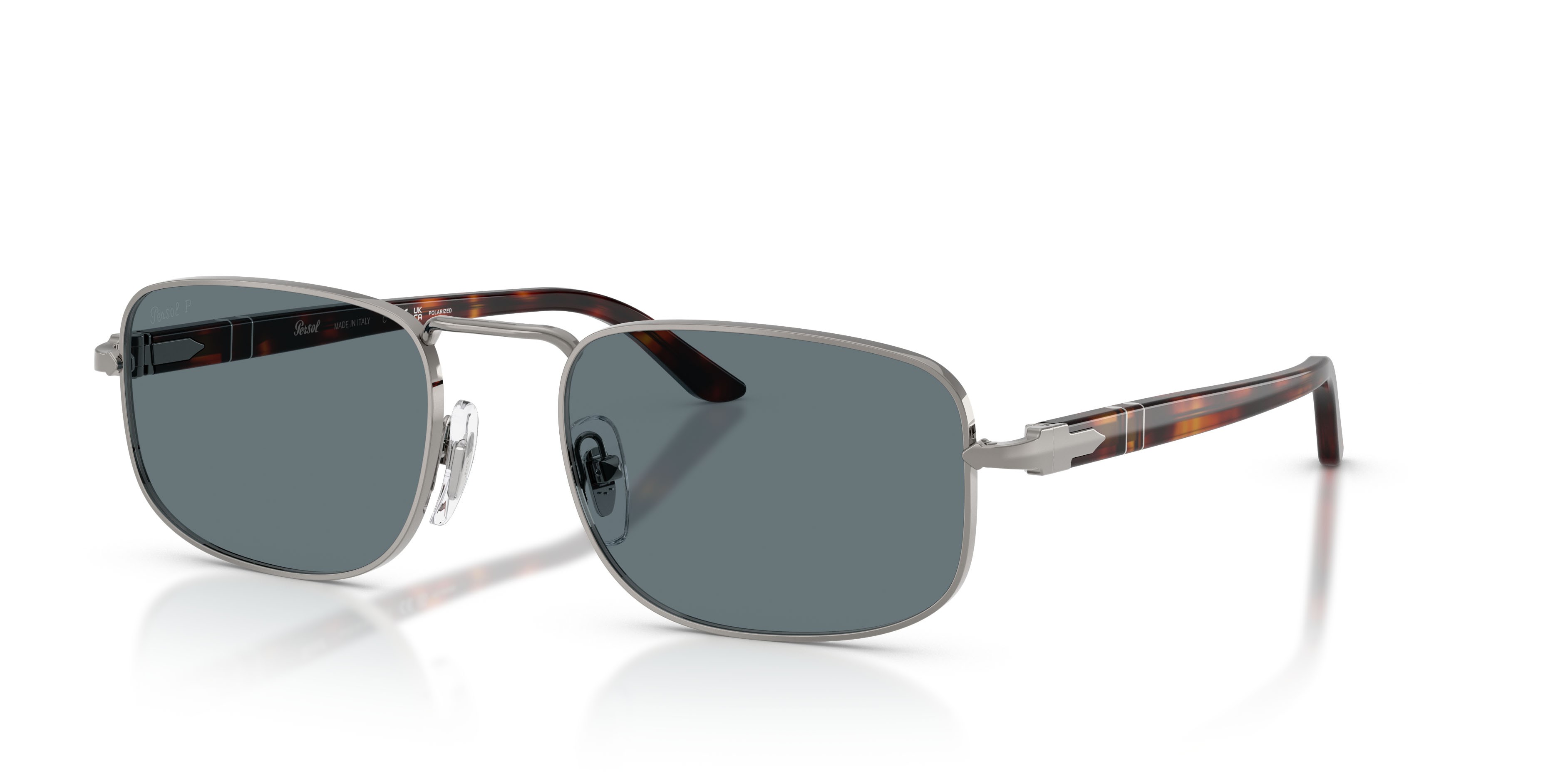 Sunglasses Persol PO 1027S (513/3R) color gunmetal shape square lenses polarizzata blu scuro