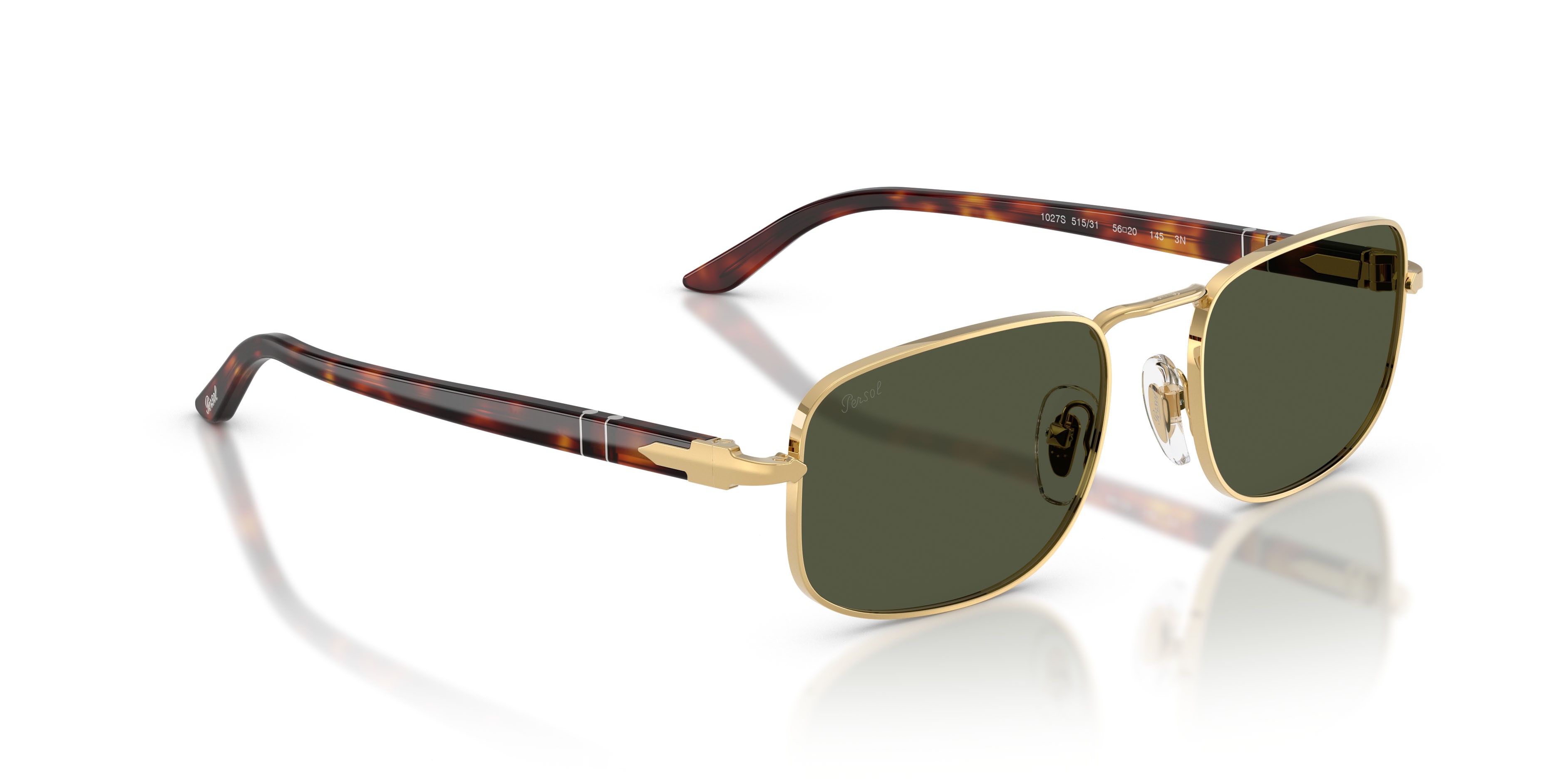 Sunglasses Persol PO 1027S (515/31) color oro shape square lenses verde