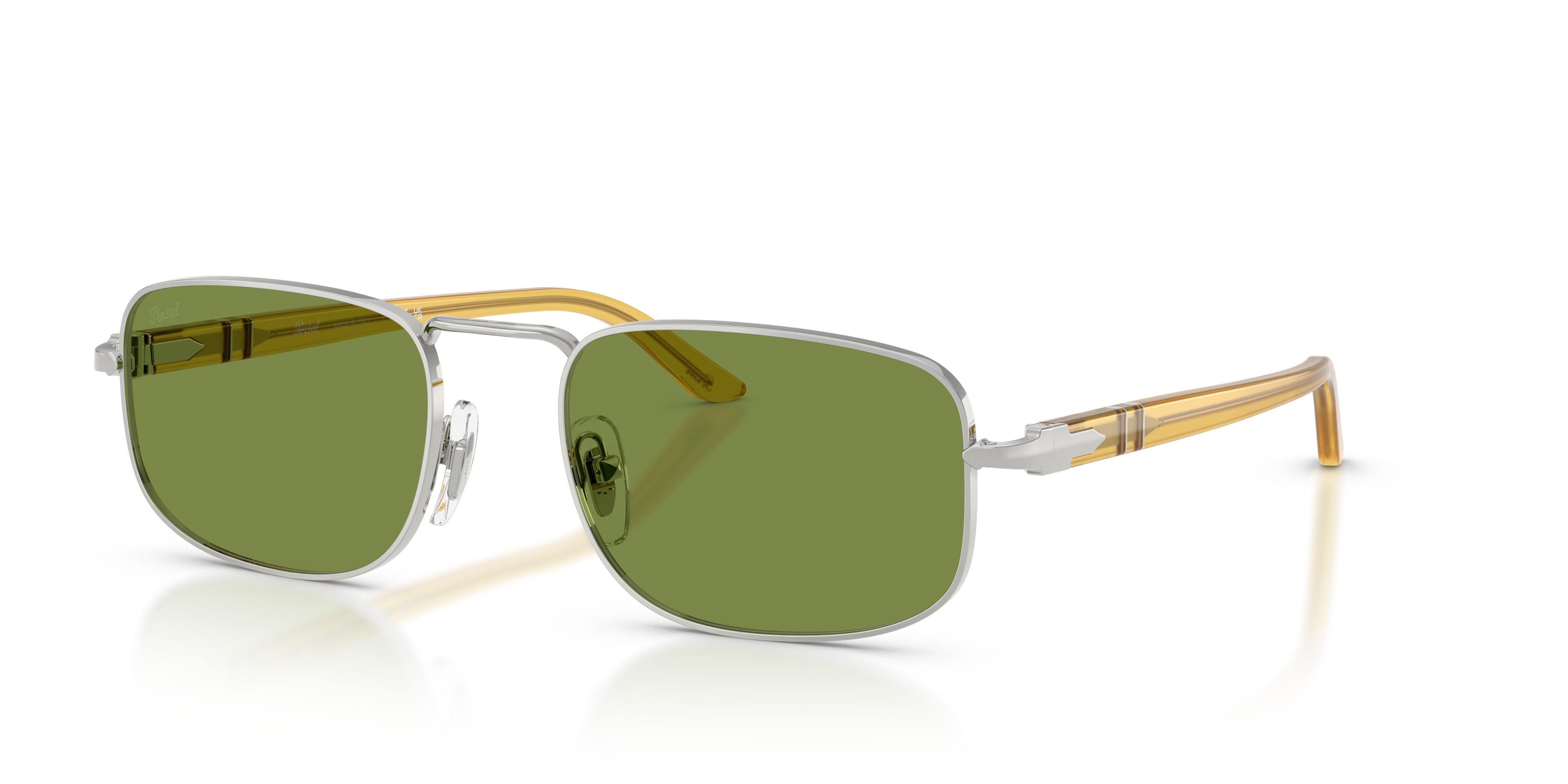 Sunglasses Persol PO 1027S (518/4E) color argento shape square lenses verde