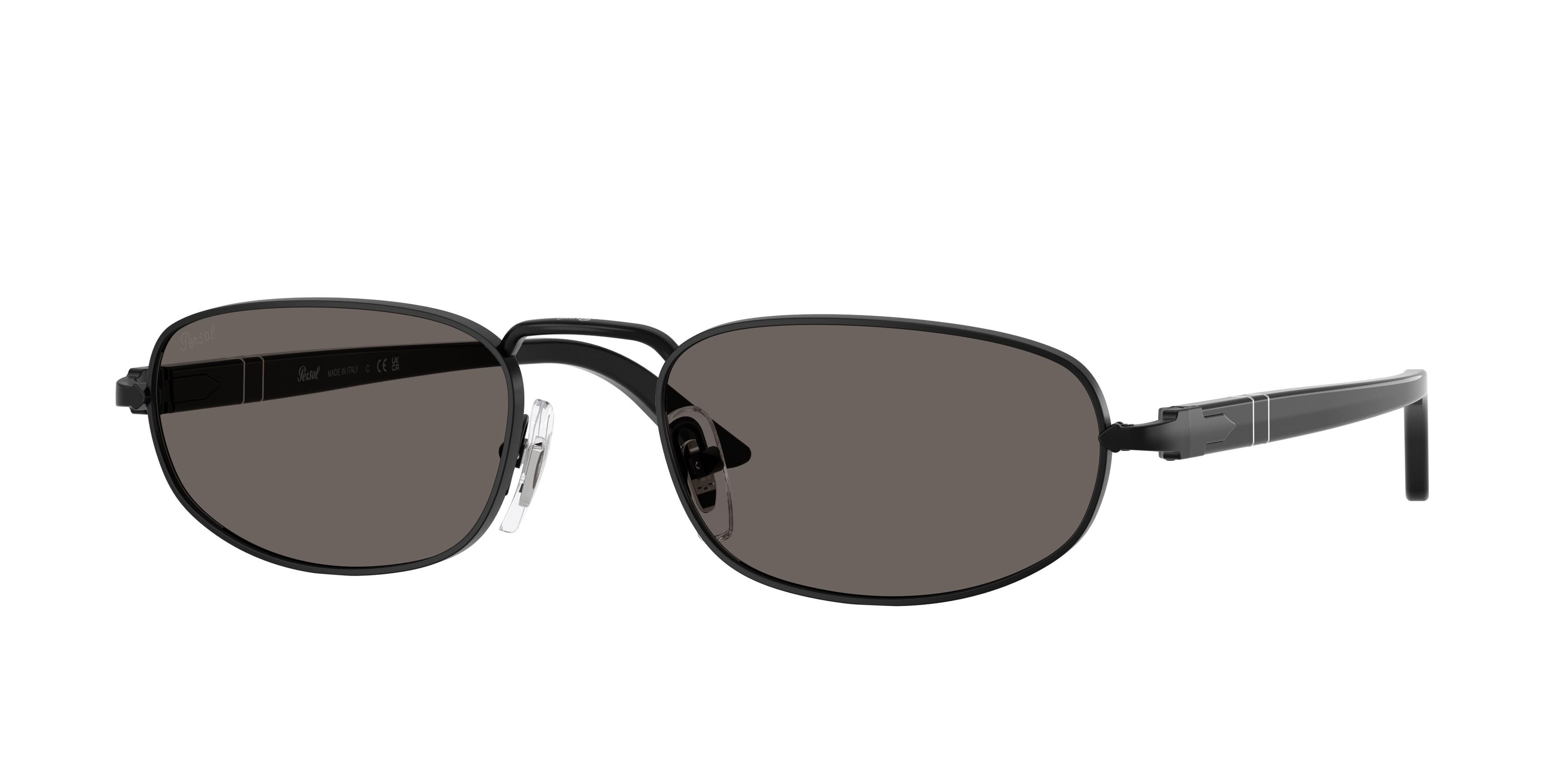 Sunglasses Persol PO 1028S (1078B1) color nero semi-lucido shape square lenses grigio scuro