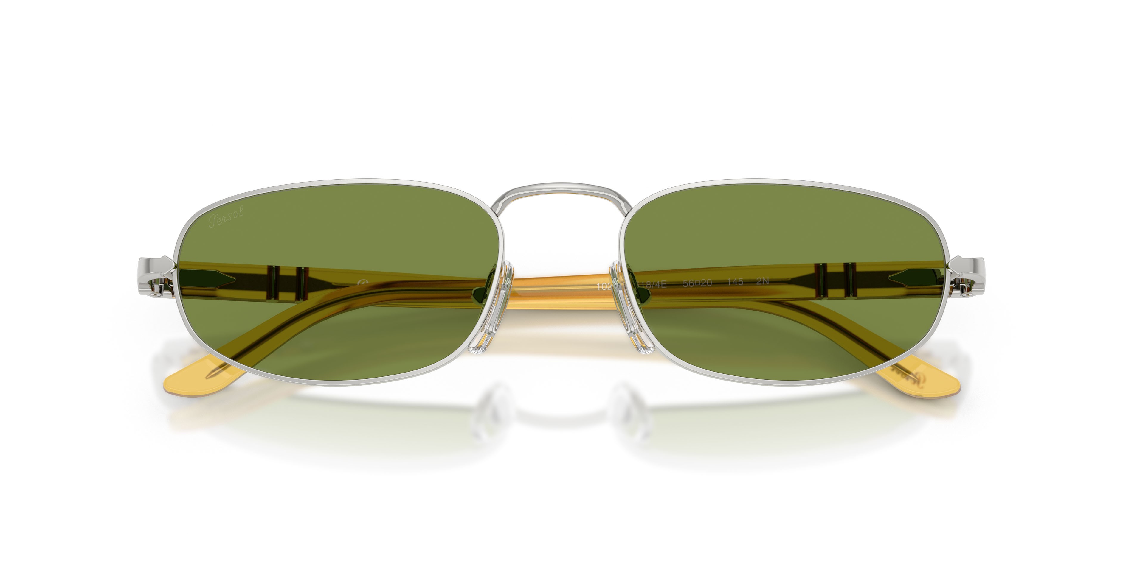 Sunglasses Persol PO 1028S (518/4E) color argento shape square lenses verde