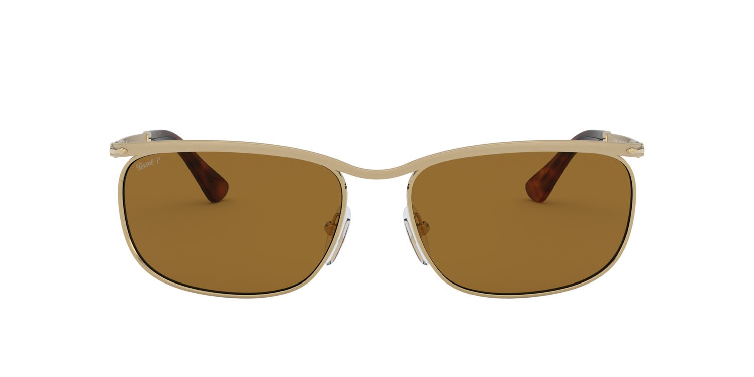 Sonnenbrillen Persol Key West PO 2458S (1076AN) farbe oro chiaro form rechteckig gläser polarizzata marrone
